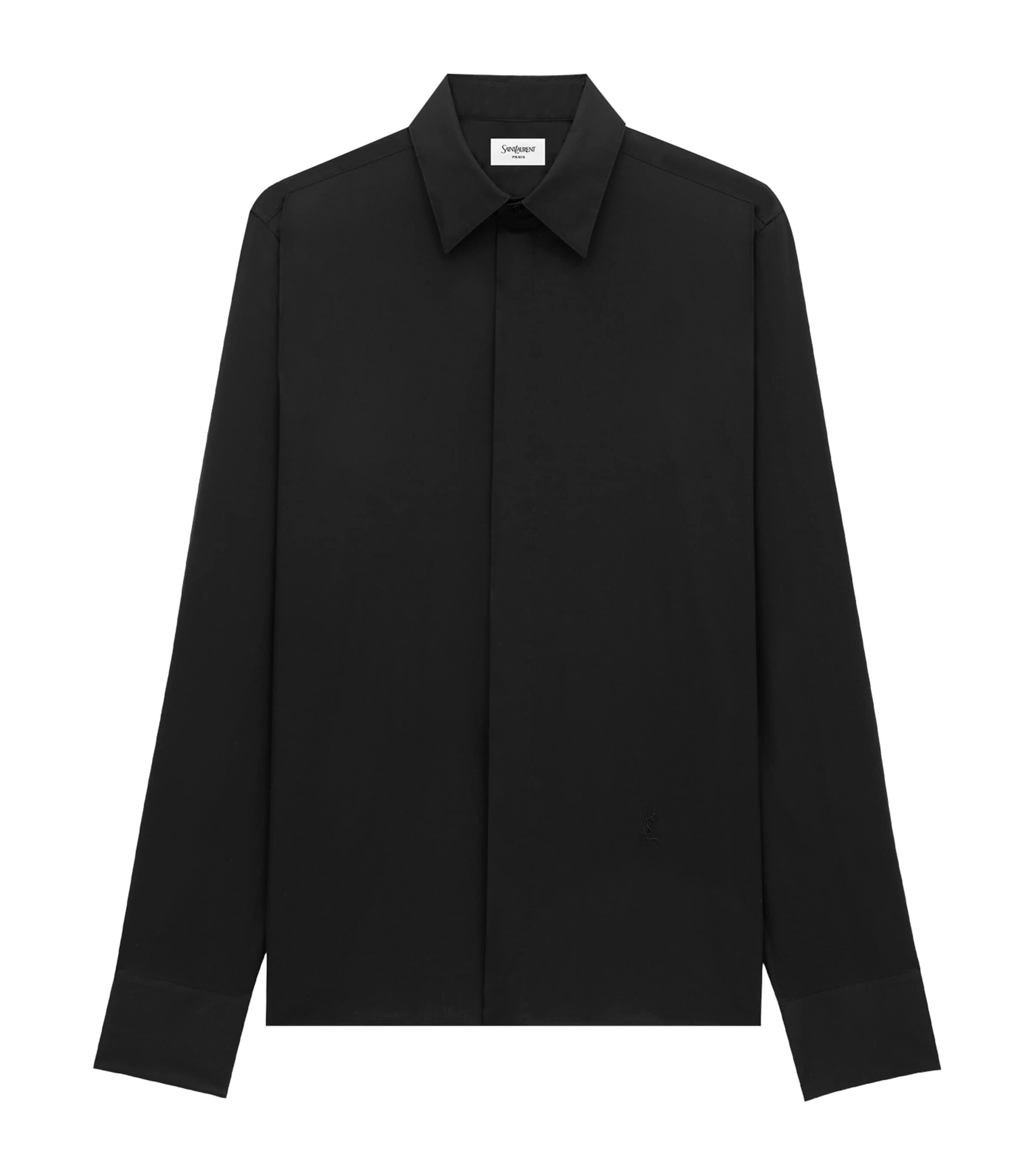 Saint Laurent Cotton Poplin Shirt In Black