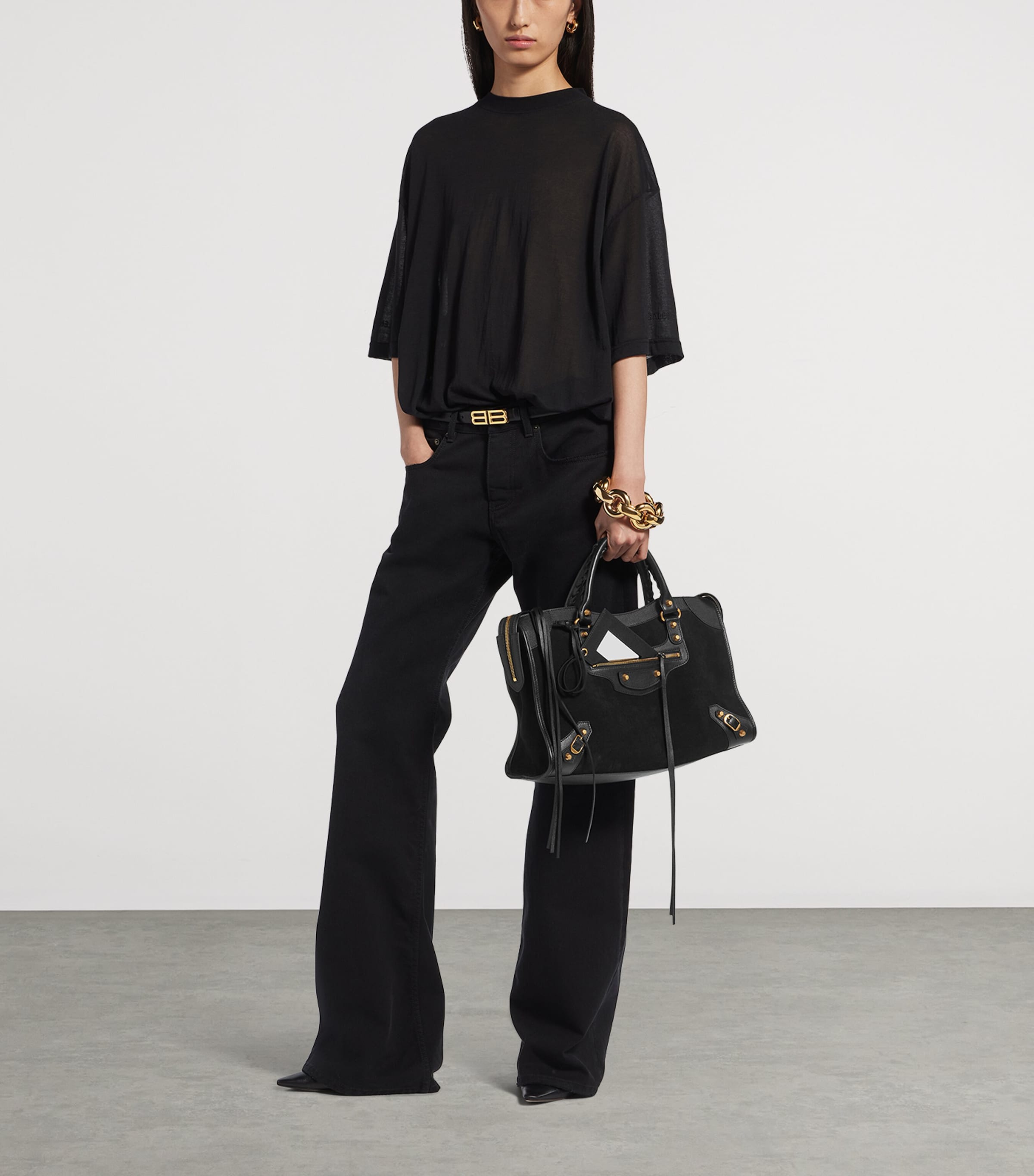 Balenciaga Medium Suede Le City Top-Handle Bag Image 4