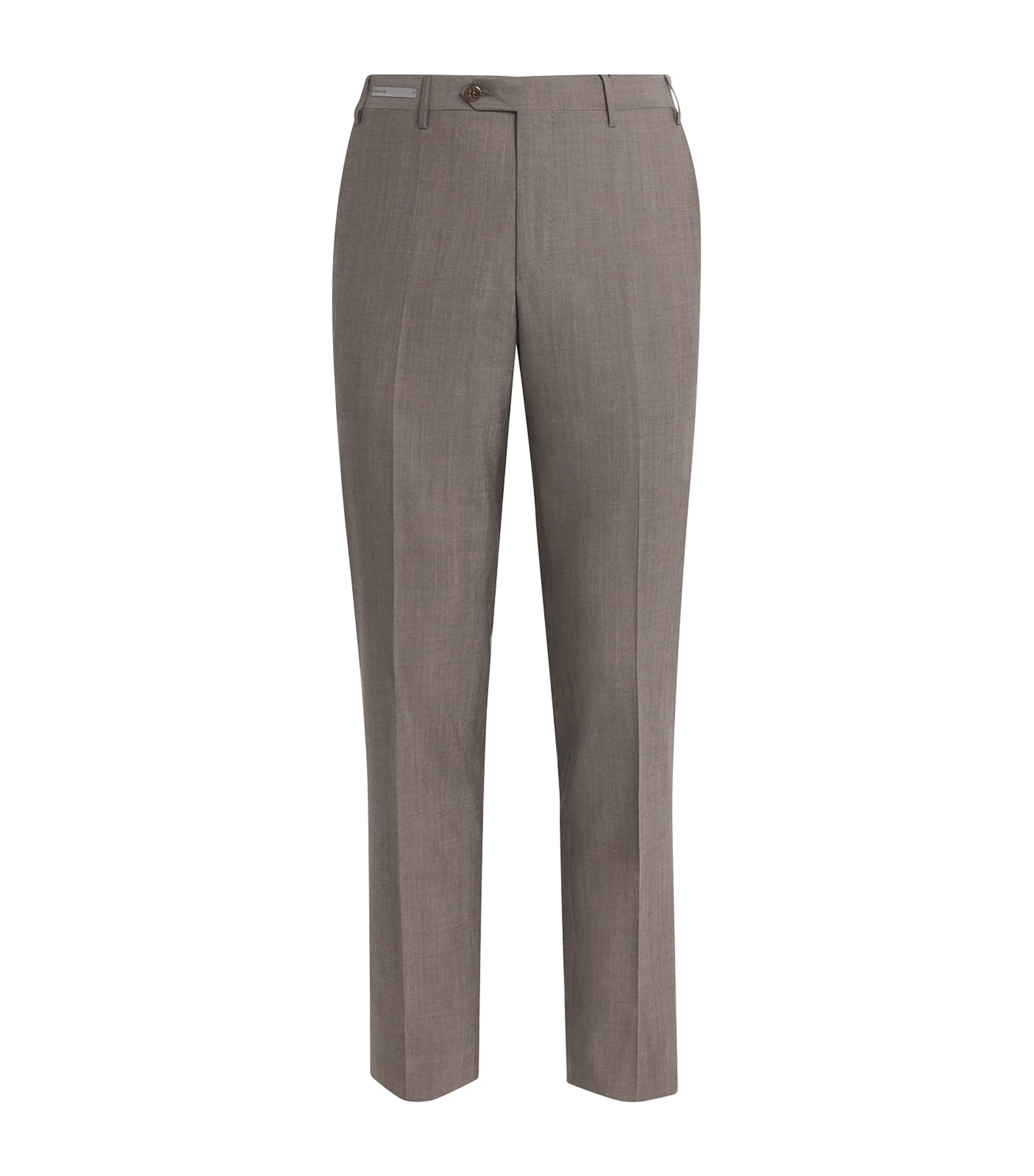 Corneliani Virgin Wool Trousers In Brown