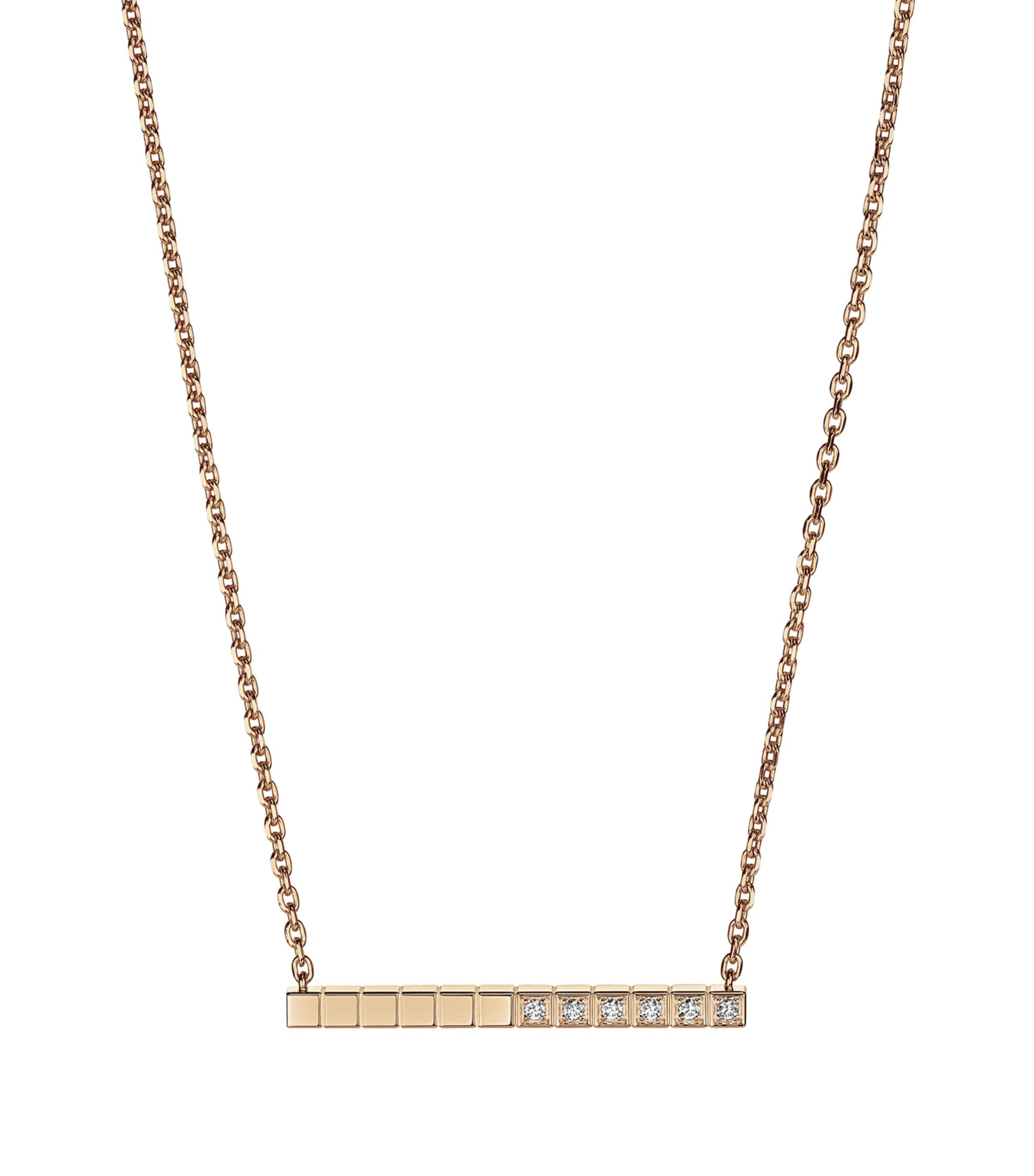 Chopard Rose Gold And Diamond Ice Cube Necklace