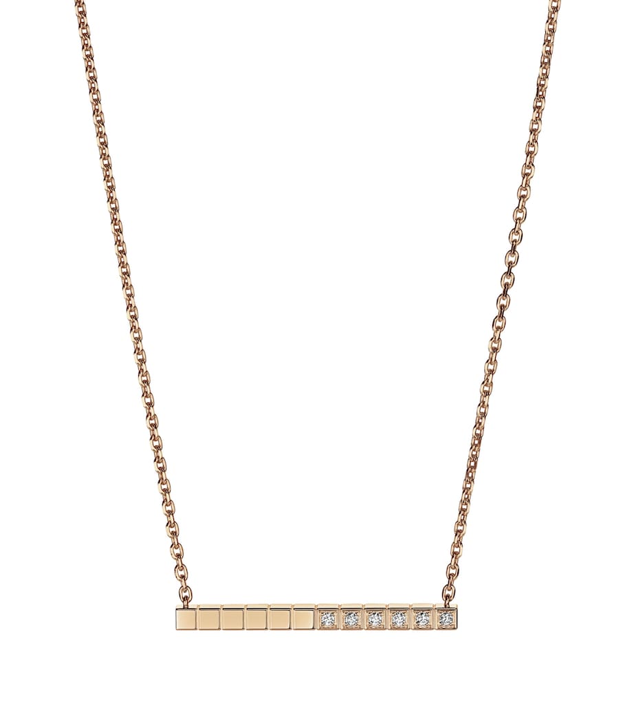Rose Gold and Diamond Ice Cube Necklace 18K ROSE GOLD Image 1