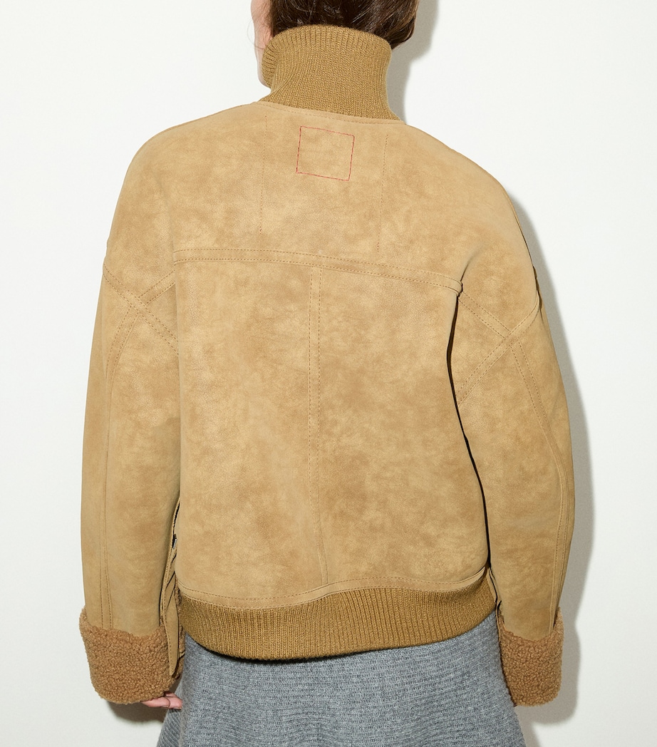 MAX&Co. Womens Aviator Short Coat Biscuit Image 3