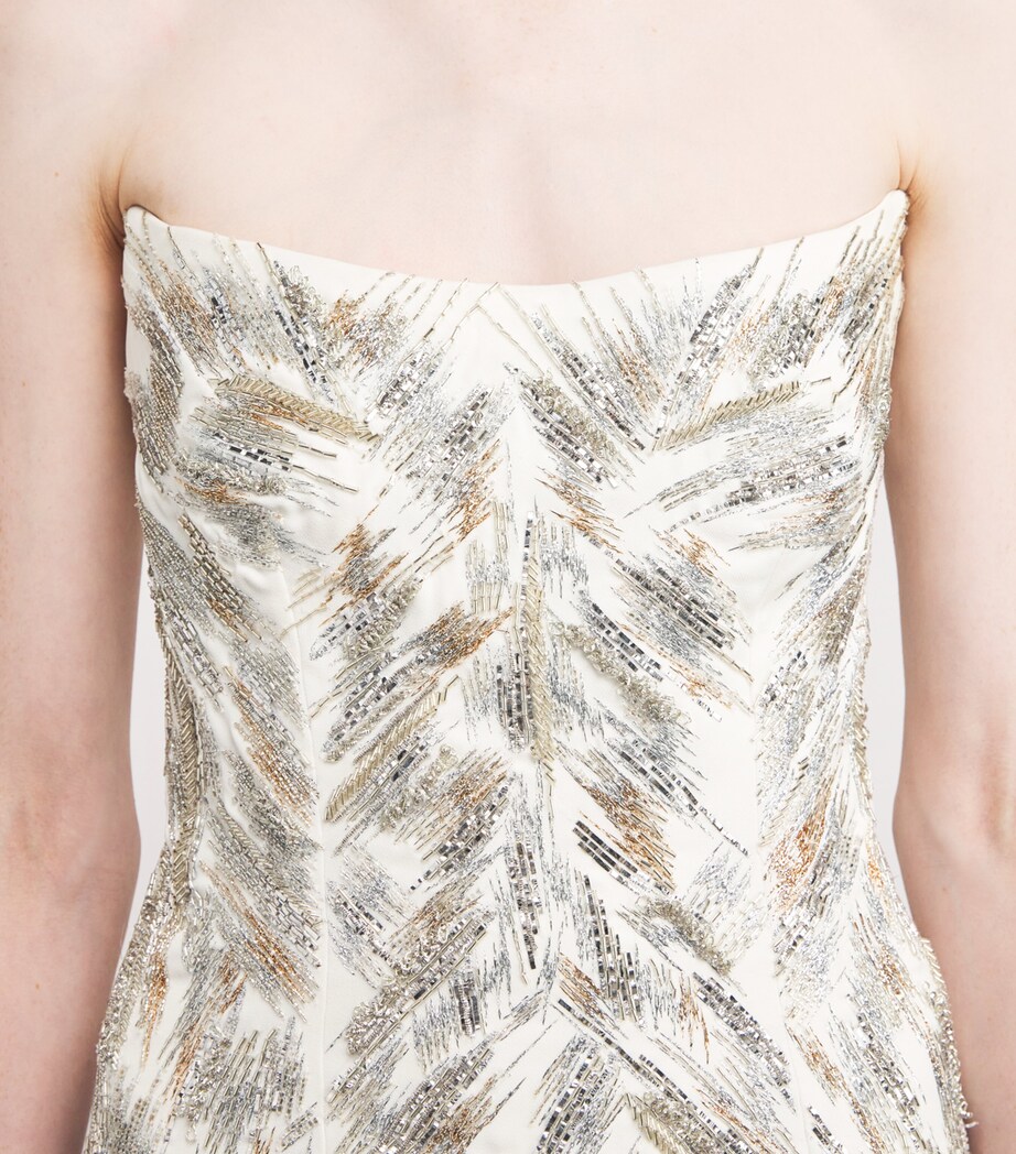 Beaded The Linear Glistening Gown WHITE Image 4