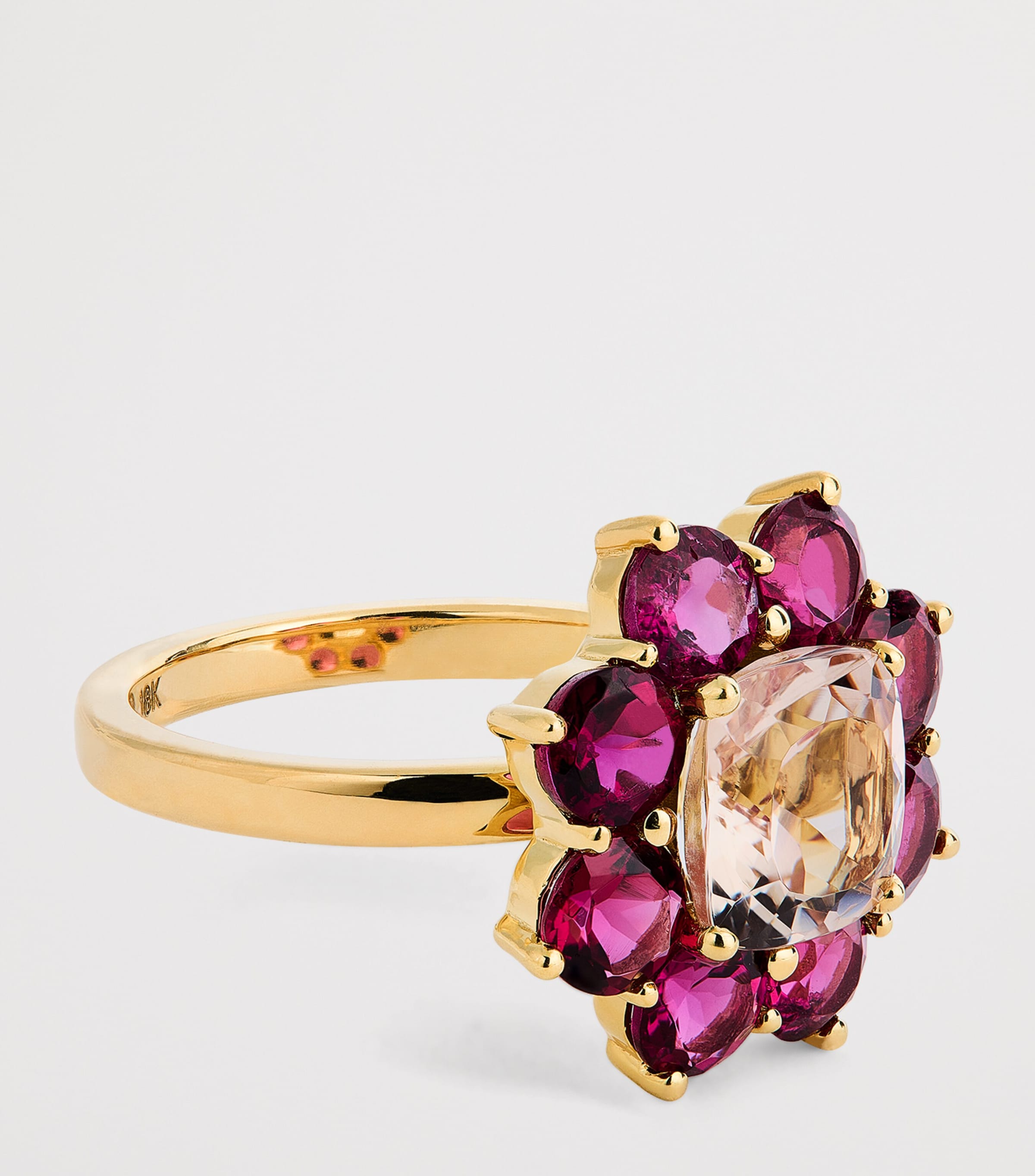 Yellow Gold and Rubellite Flower Ring YELLOW GOLD Image 4