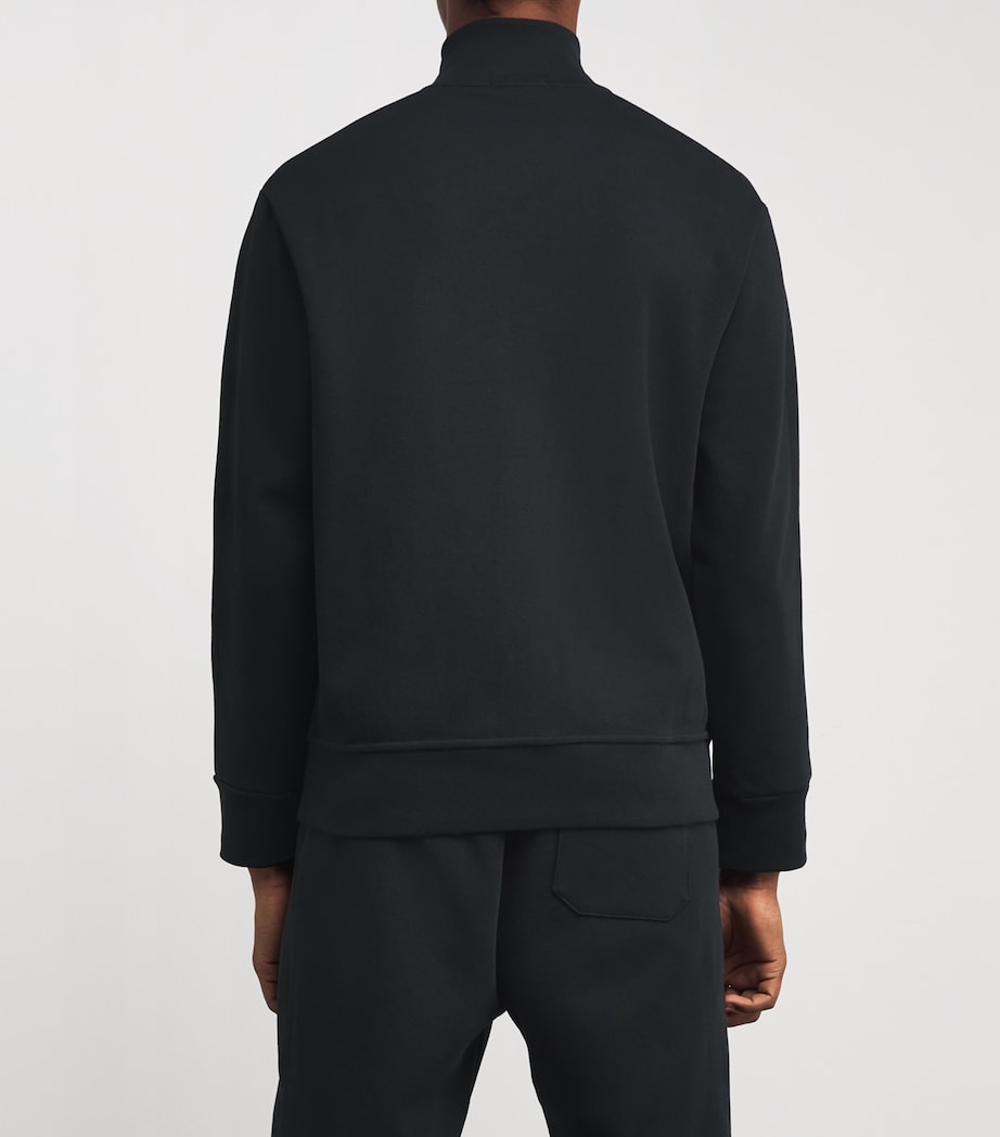 Cotton-Blend Zip-Up Sweatshirt BLACK Image 4