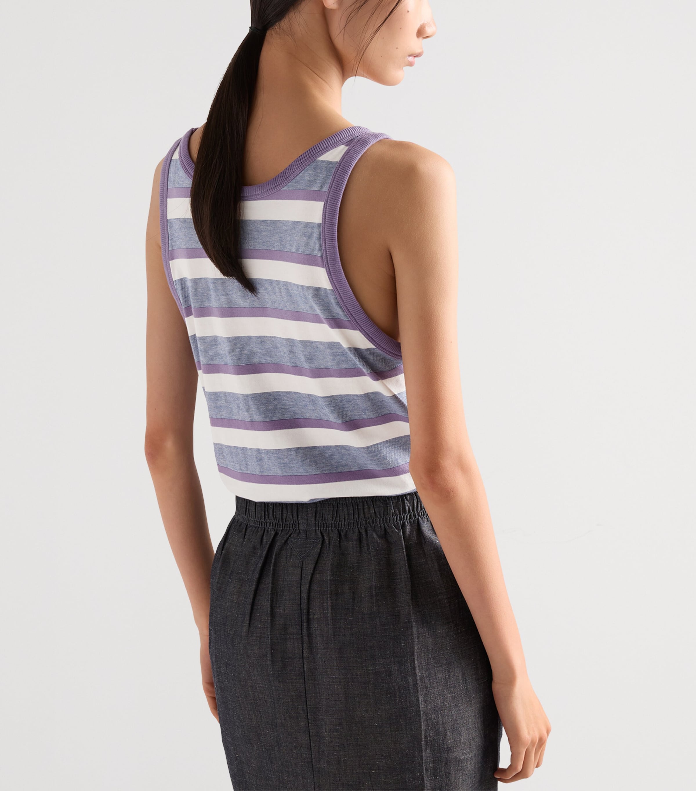 Prada Womens Cotton Stripe Tank Top Image 4