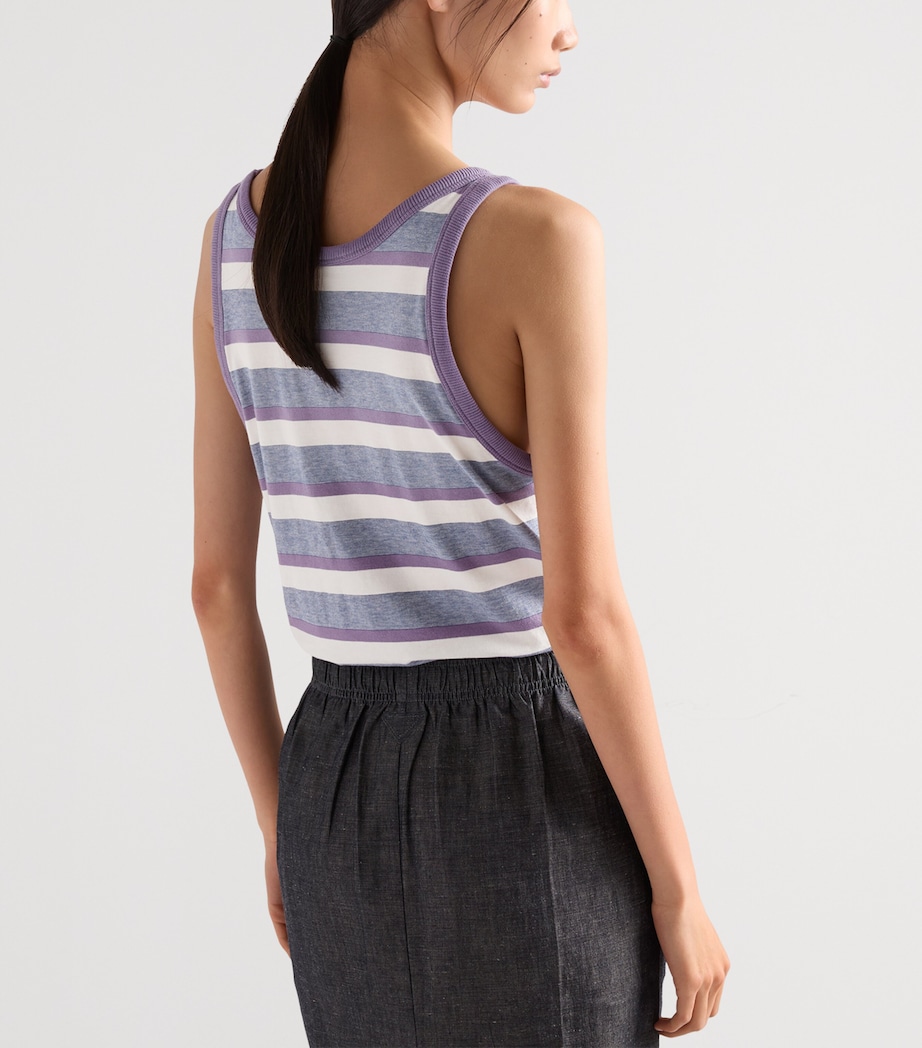 Prada Womens Cotton Stripe Tank Top Image 4