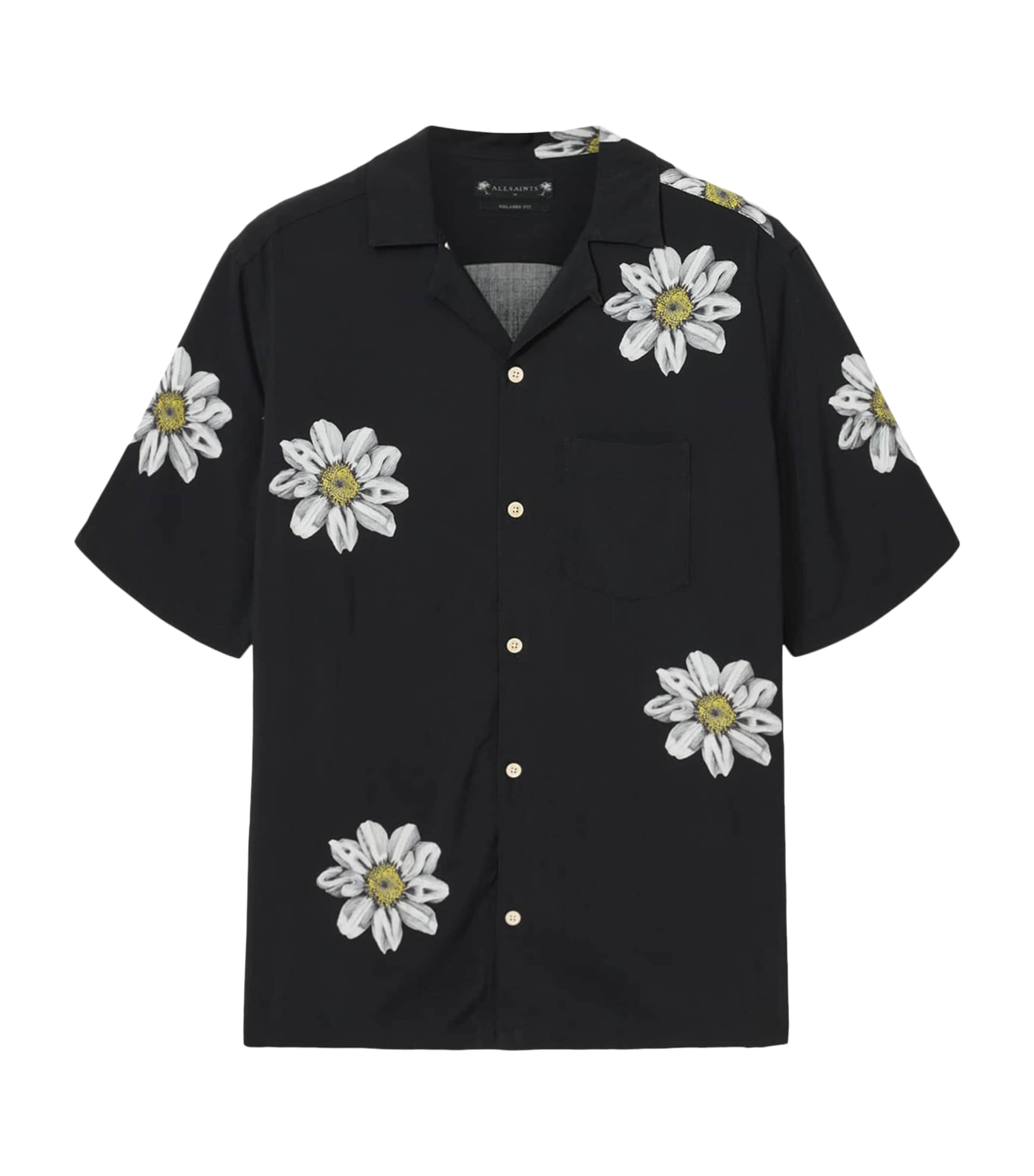 Printed Petal Shirt JET BLACK Image 1
