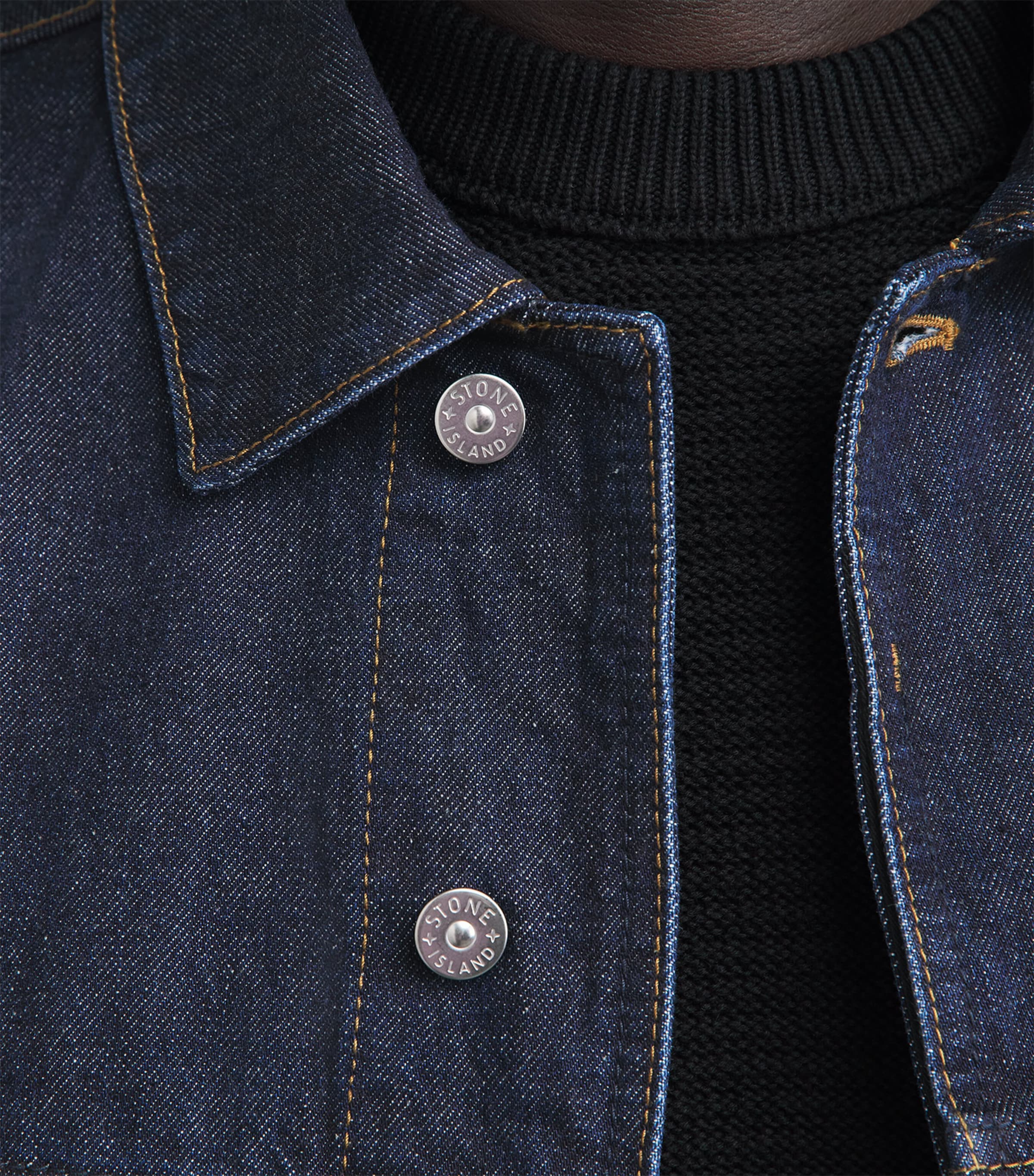 Stone Island Mens Denim Coach Jacket Image 3