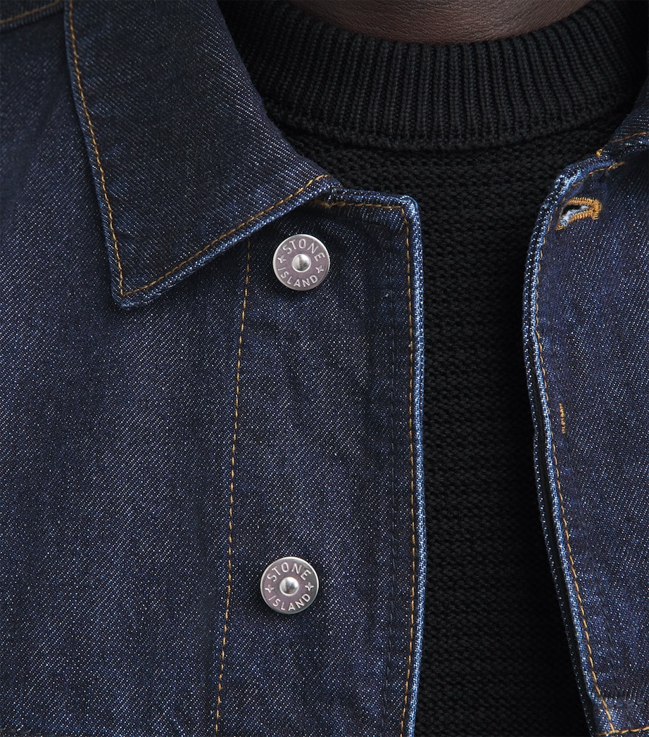 Stone Island Mens Denim Coach Jacket Image 3