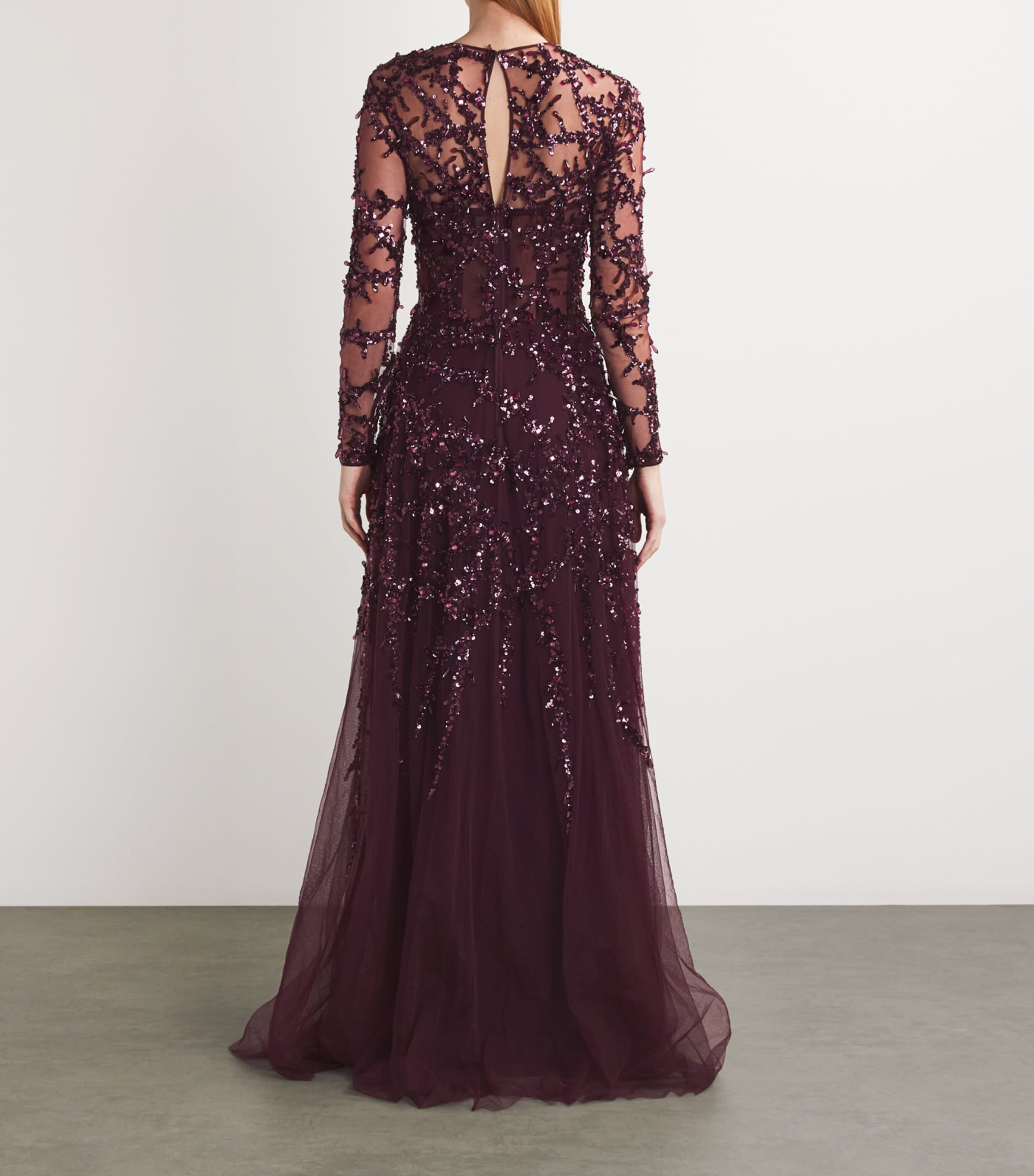 Zuhair Murad Womens Crystal Thorn-Embellished Gown Potent Purple Image 3