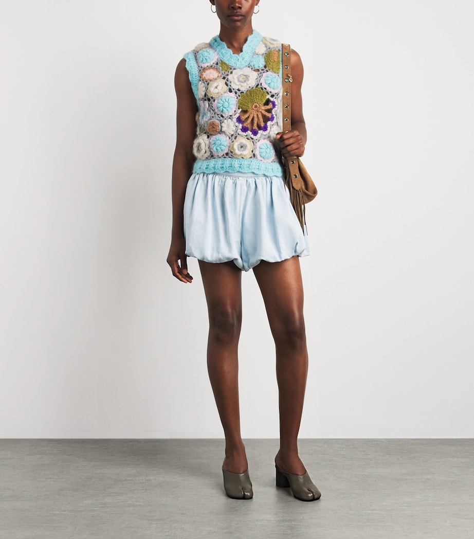 GANNI Womens Mohair-Blend Dreamy Floral Sweater Vest Multicolour Image 2