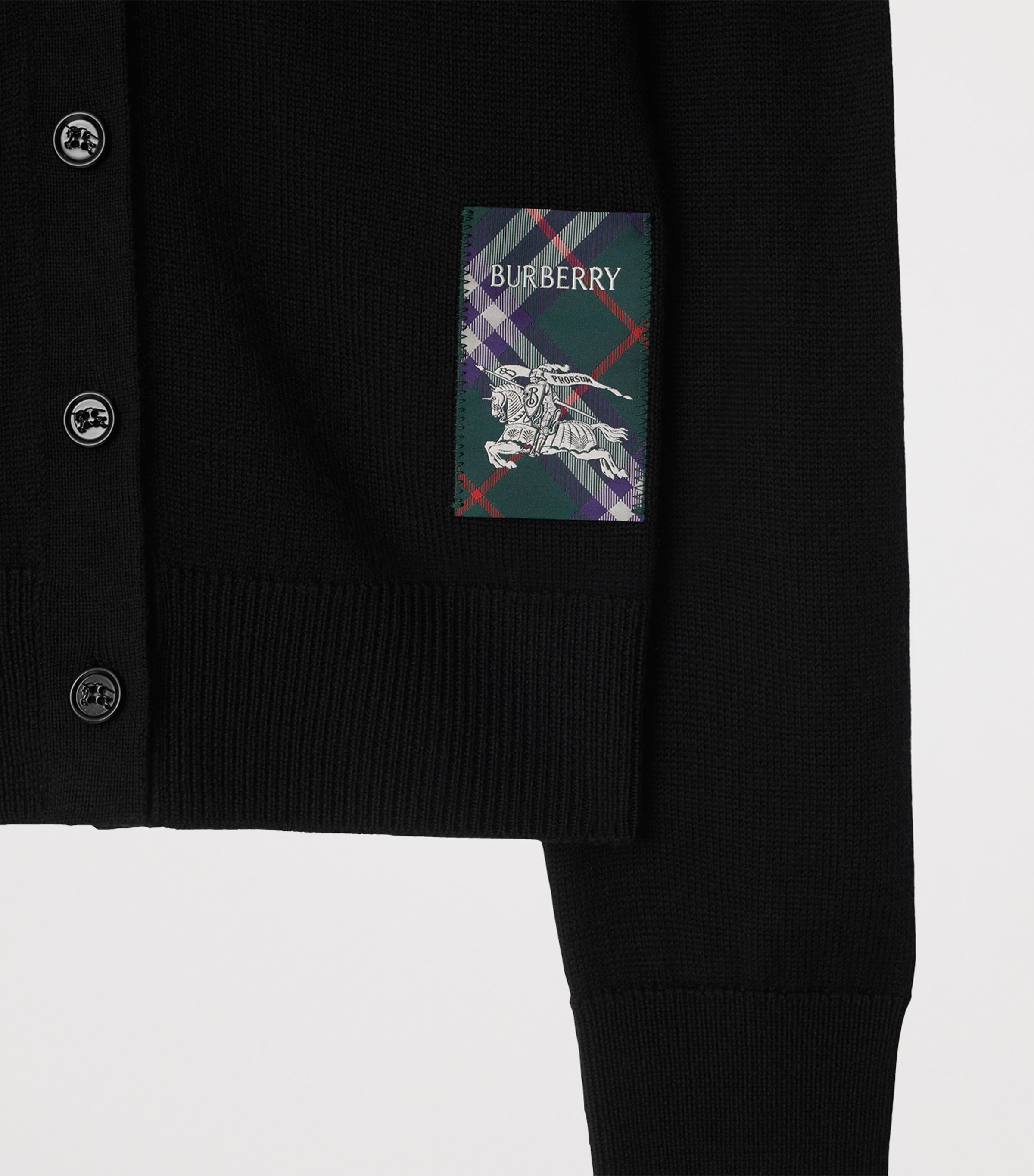 Wool Logo-Label Cardigan BLACK Image 4