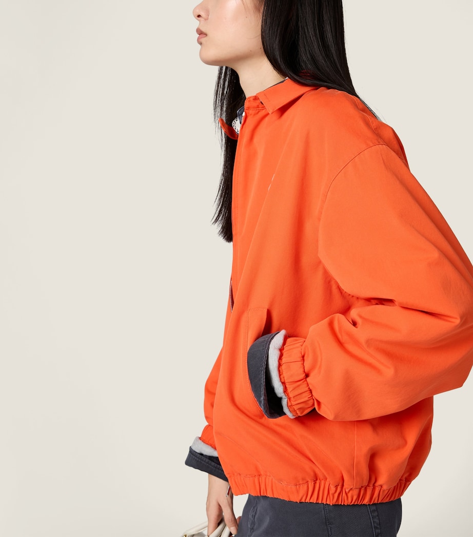 Miu Miu Womens Cotton Poplin Blouson Jacket Orange Image 5