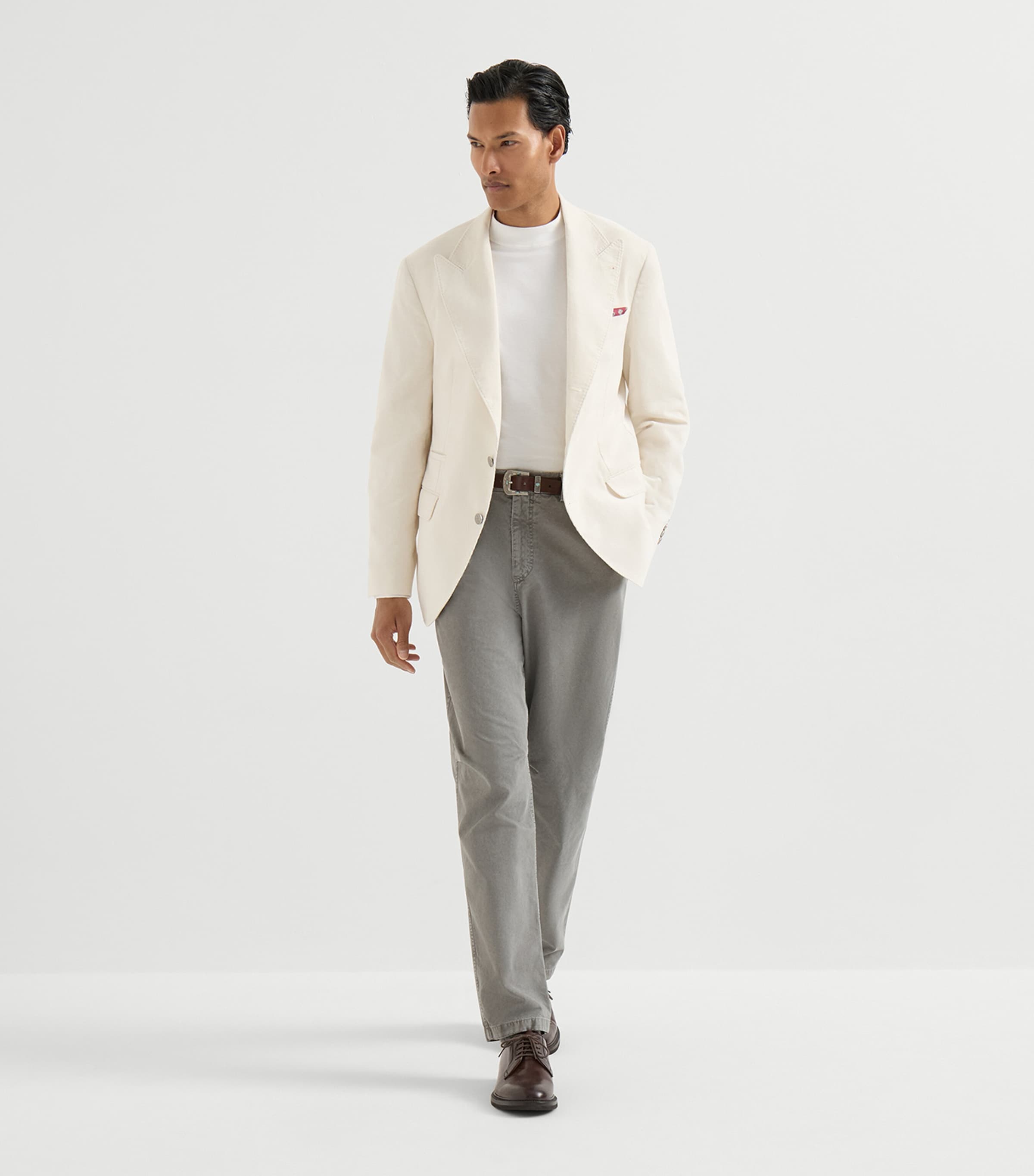 Brunello Cucinelli Mens Peached Cotton Gabardine Trousers Image 3