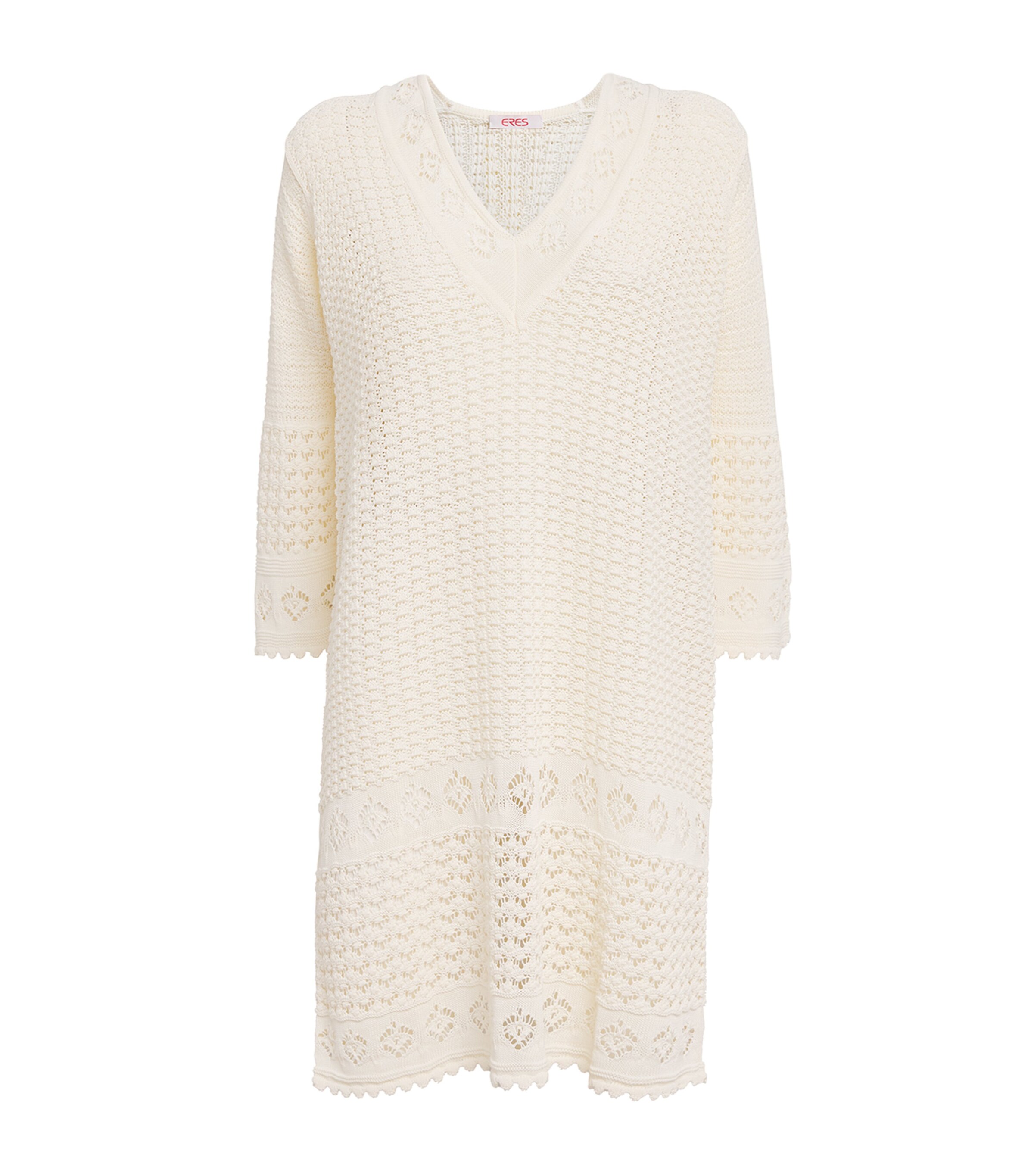 Eres Womens Crochet Divinia Mini Dress Ecru Image 1