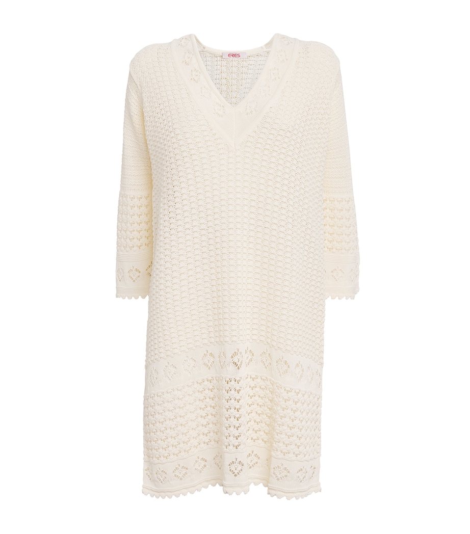 Eres Womens Crochet Divinia Mini Dress Ecru Image 1