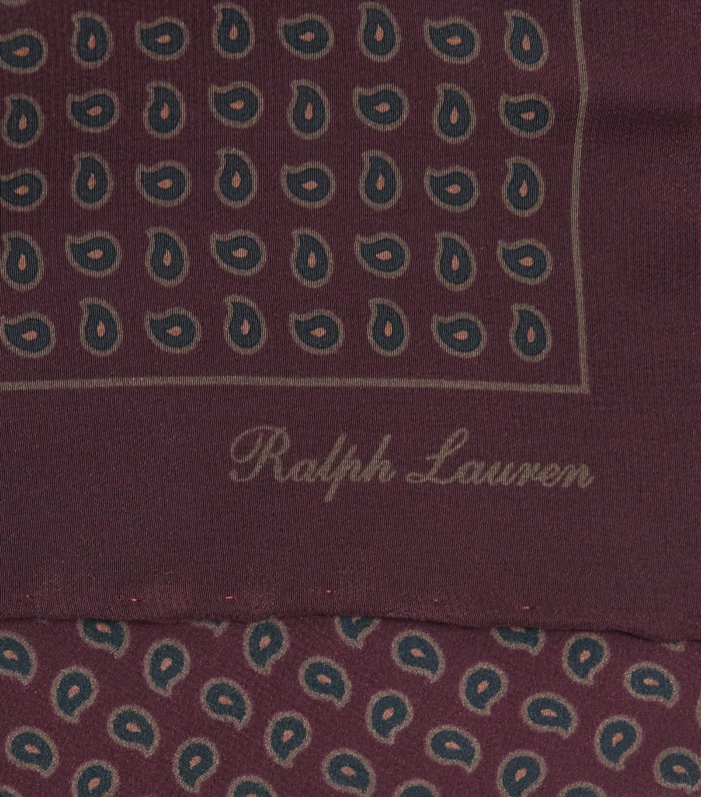 Ralph Lauren Purple Label Silk Pocket Square Bordeaux Image 3