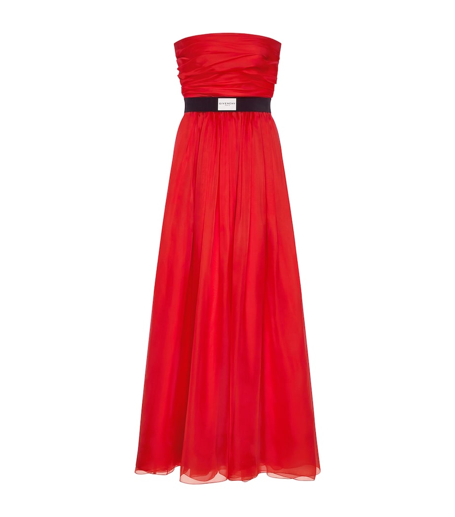 Silk Strapless Maxi Dress VERMILLON Image 1