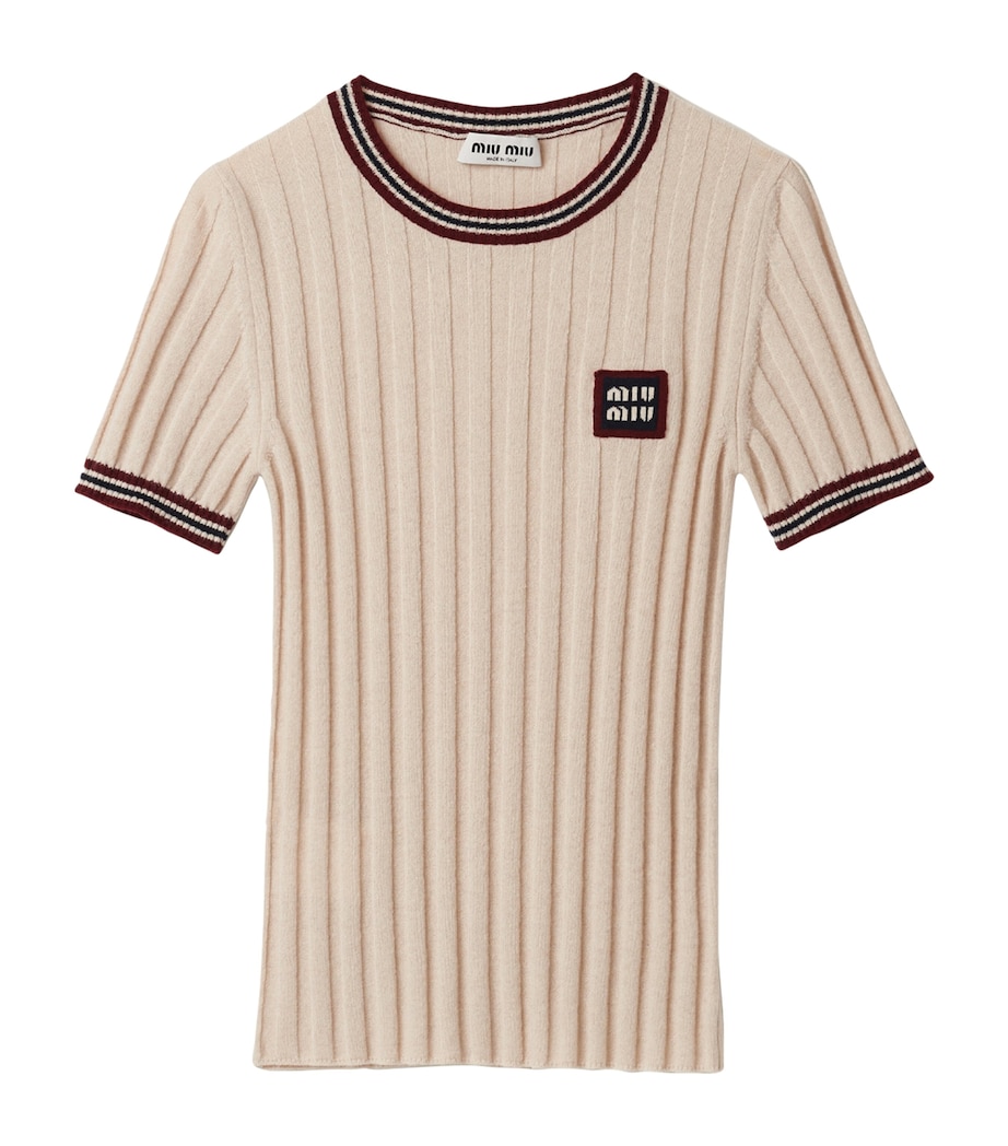 Cashmere Short-Sleeve Sweater F0018 Image 1