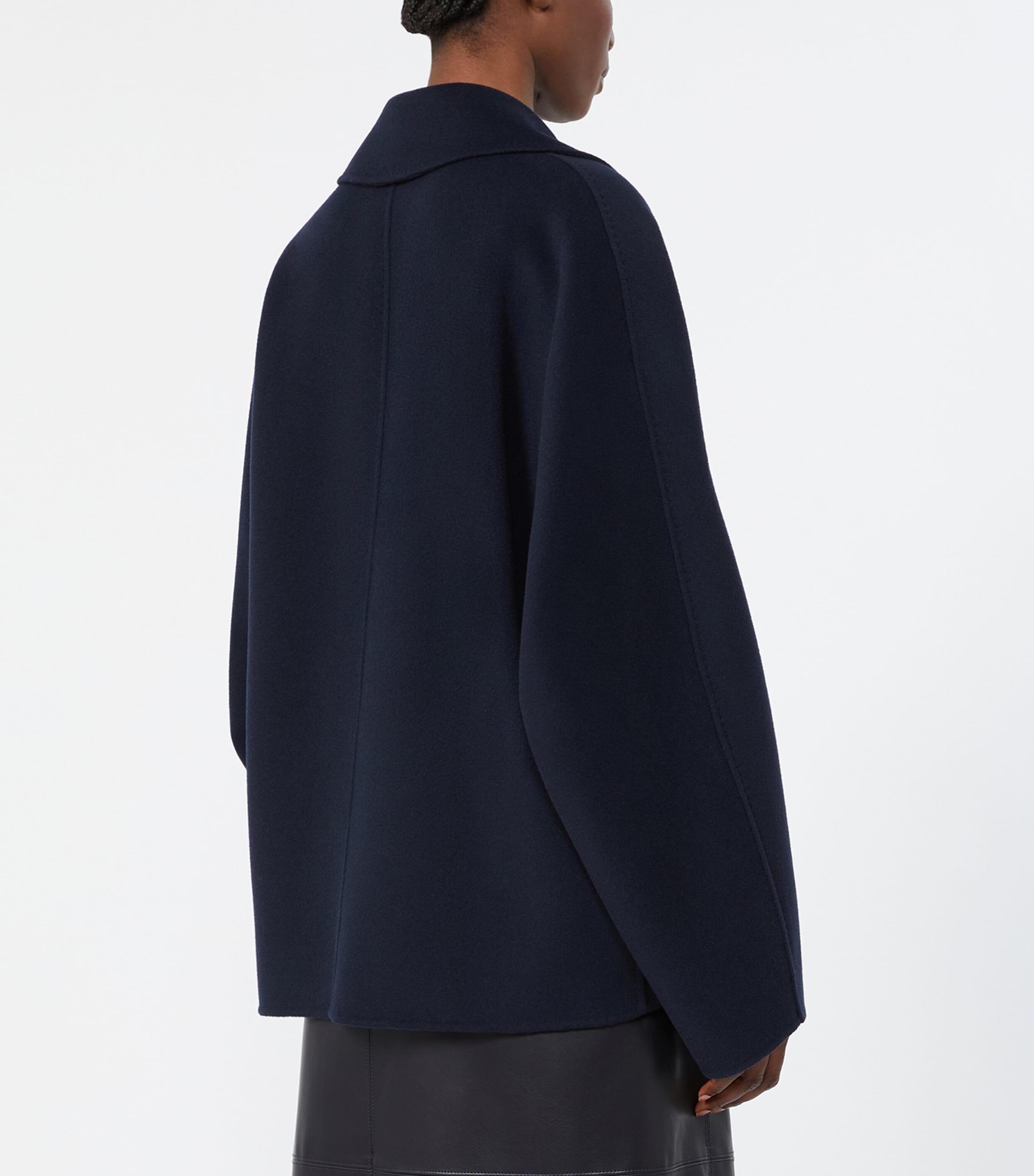 Max Mara Womens Virgin Wool Short Peacoat Midnightblue Image 4