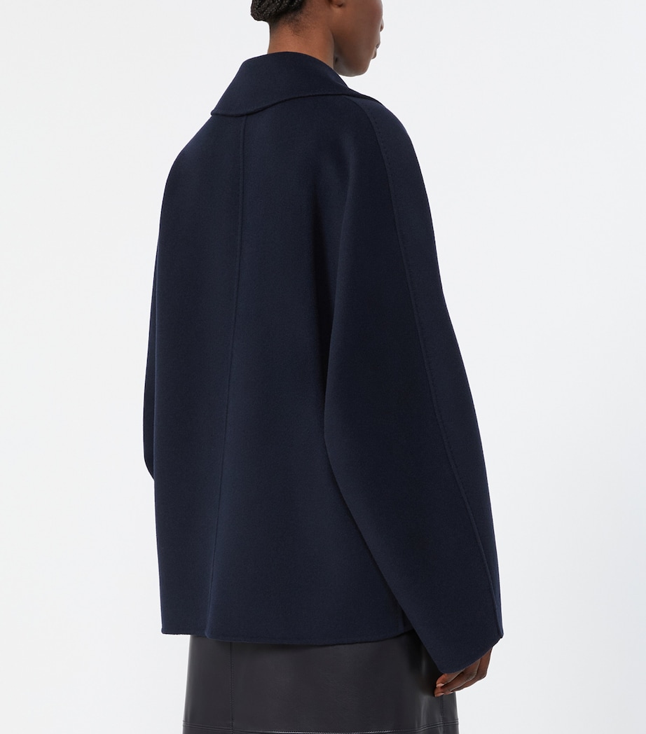 Max Mara Womens Virgin Wool Short Peacoat Midnightblue Image 4