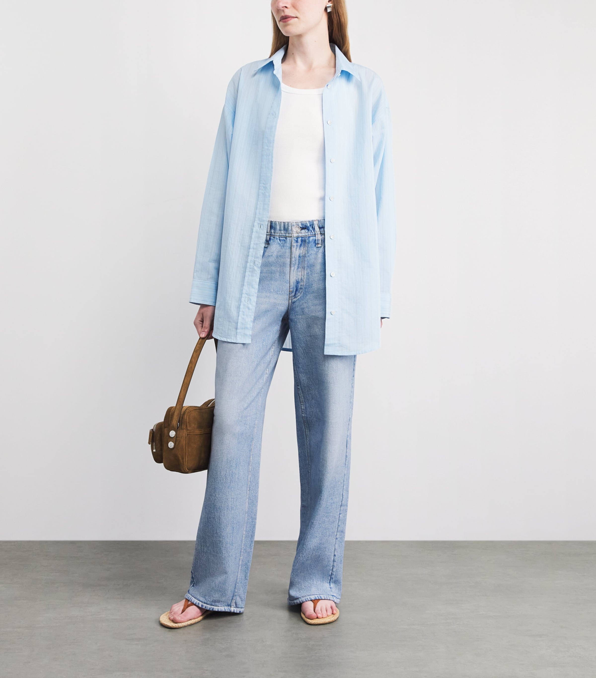 Rag & Bone Womens Trompe-l'Oeil Wide-Leg Trousers Aria Image 2