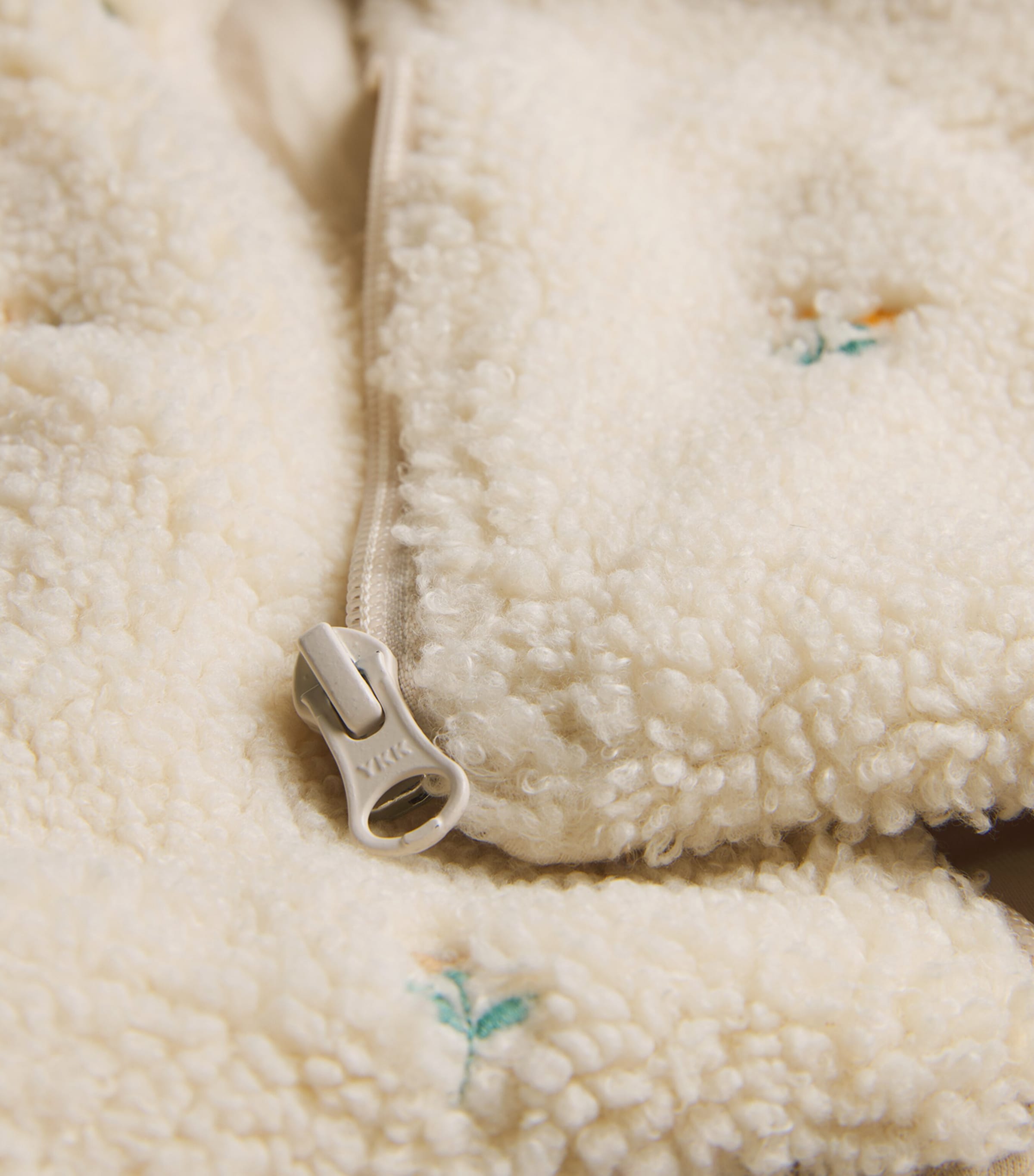 Purebaby Fleece Embroidered Jacket (0-12 Months) Wftbr Wht Frst Brdr Image 3