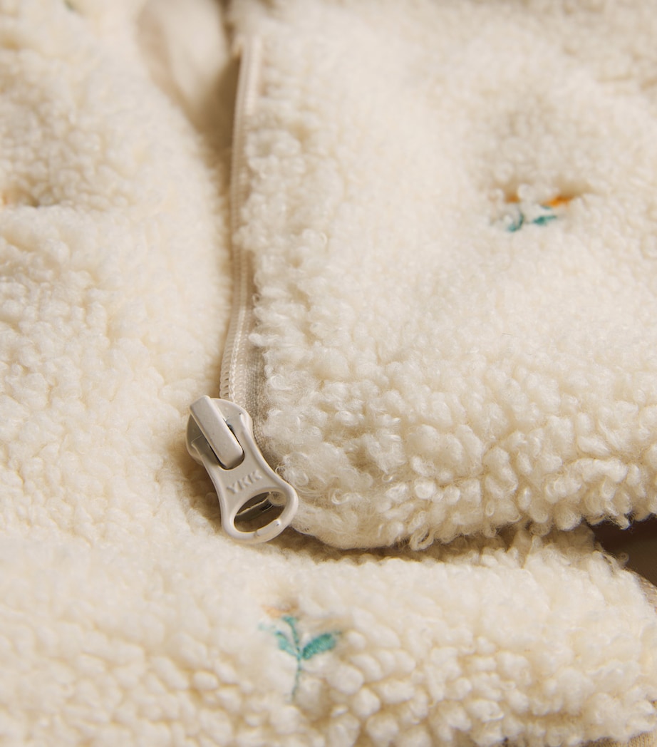 Purebaby Fleece Embroidered Jacket (0-12 Months) Wftbr Wht Frst Brdr Image 3