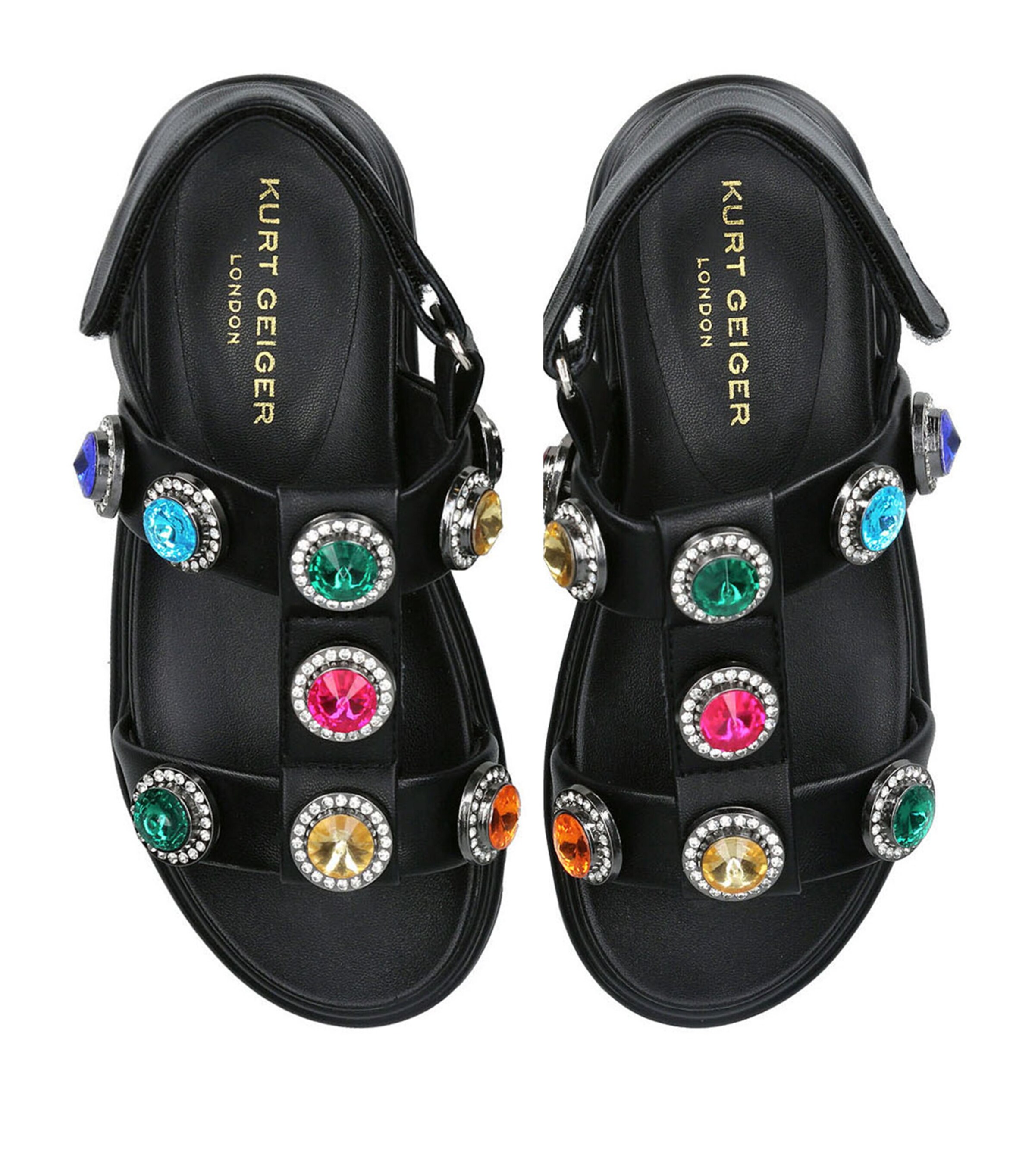 Kurt Geiger London Mini Orson Crystal Sandals Black/comb Image 4