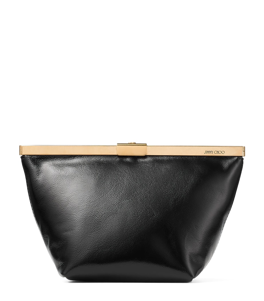 Leather Ganache Clutch Bag BLACK/GOLD Image 1