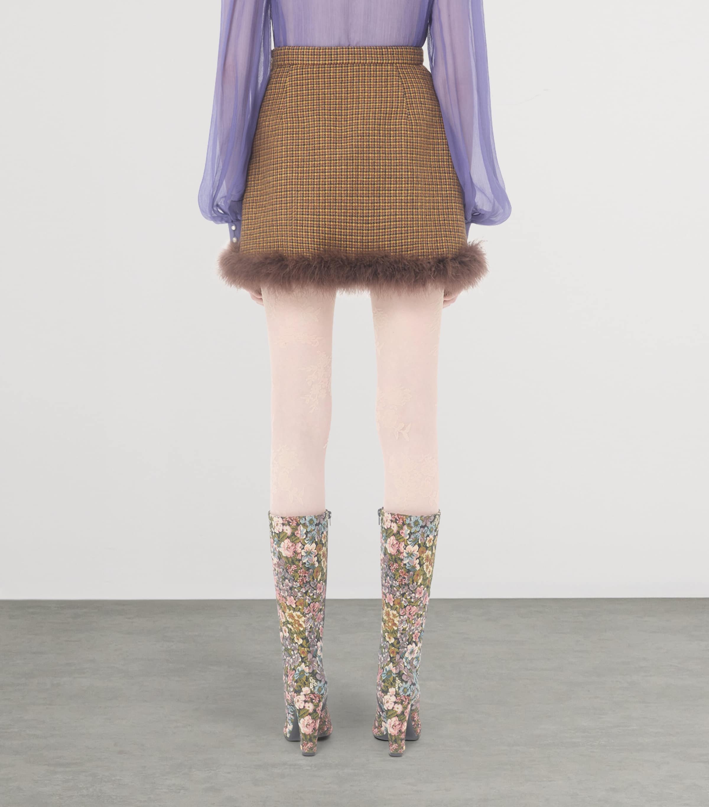 Wool Check Mini Skirt D8Q Image 4