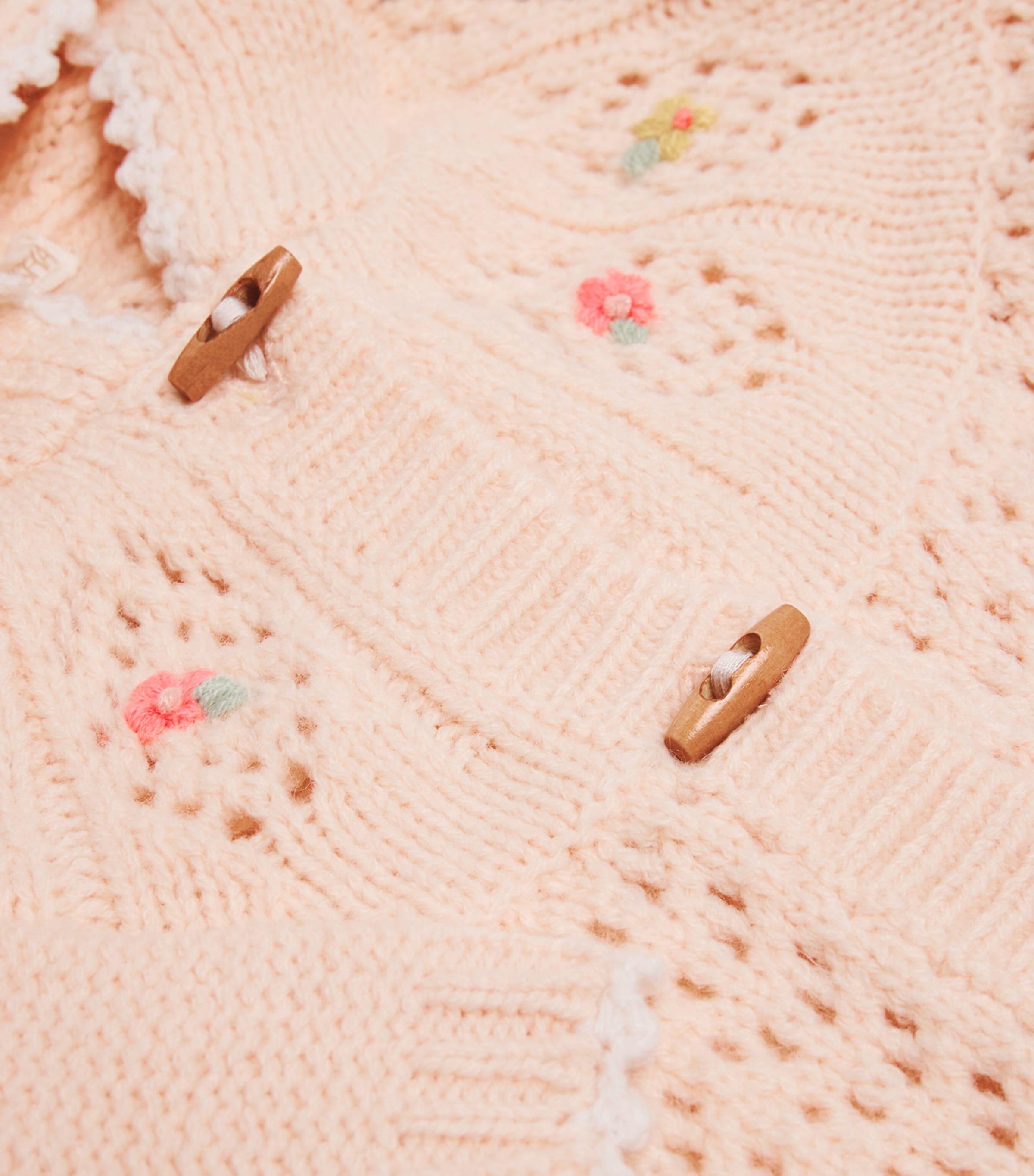 Crochet Hooded Iona Cardigan (6-24 Months) BLUSH Image 3