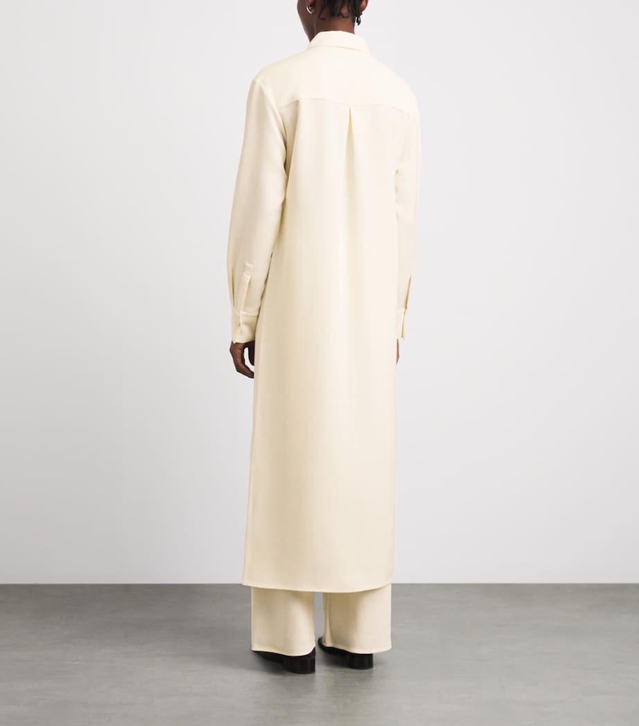 Almada Label Womens Crepe Nile Shirt Dress Cream Image 4