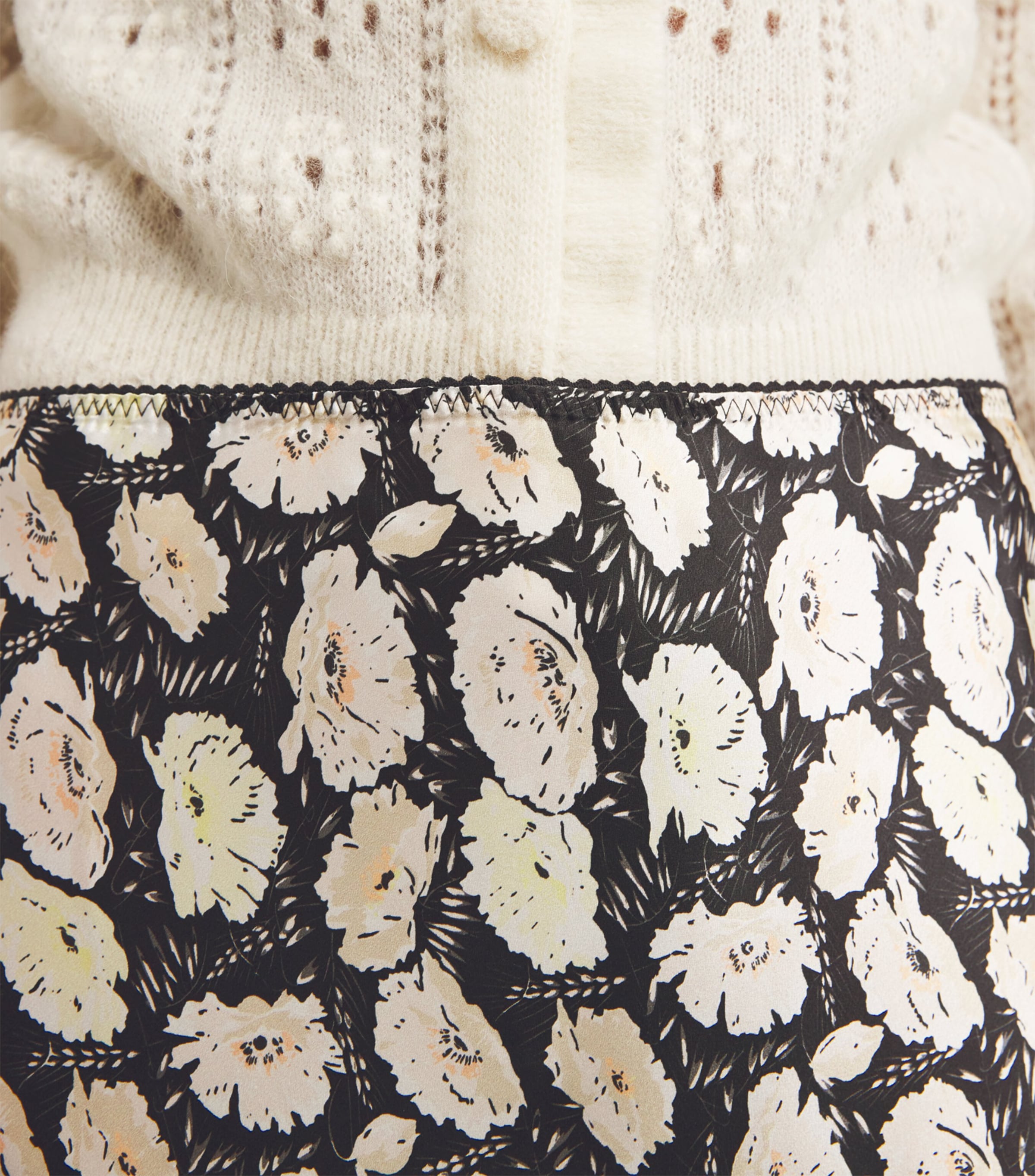 Silk Elowette Midi Skirt NOIR FLEURS D'ANMNE Image 6