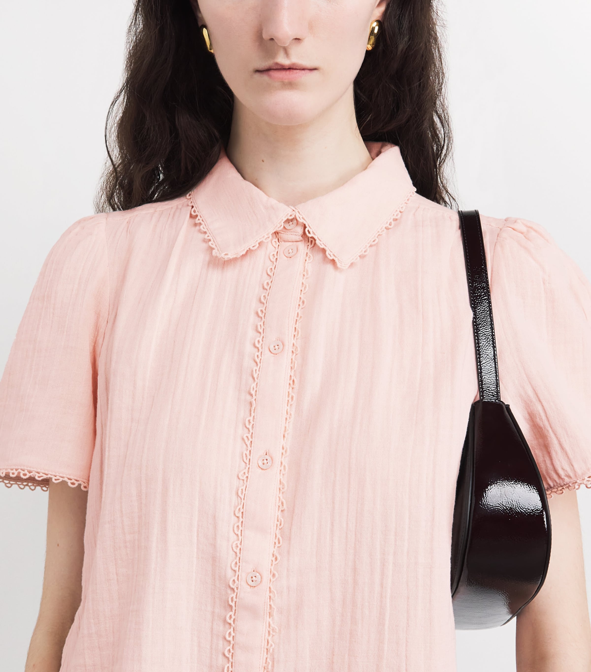 Cotton Cheesecloth Blouse BLUSH PINK Image 3