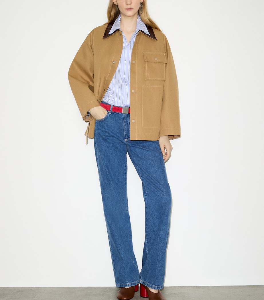 MAX&Co. Womens Cotton Stripe Shirt Navy Image 2