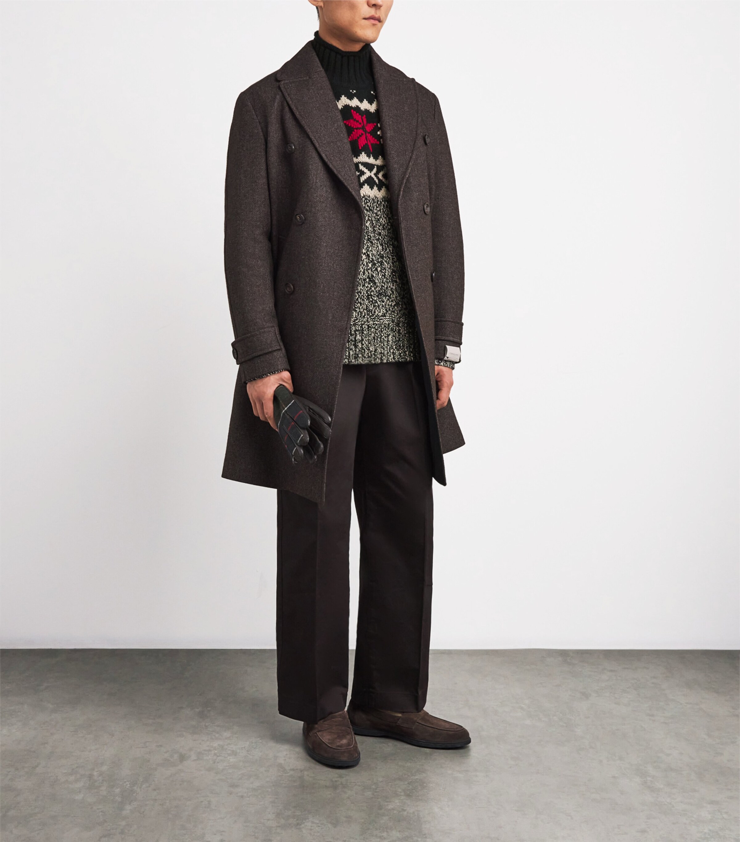 Wool Snowflake Rollneck Sweater GREY Image 2