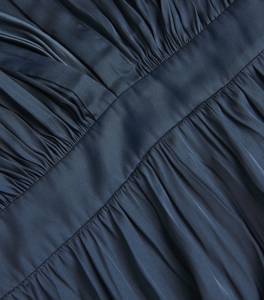 Revillou Pleated Midi Dress NAVY Image 5
