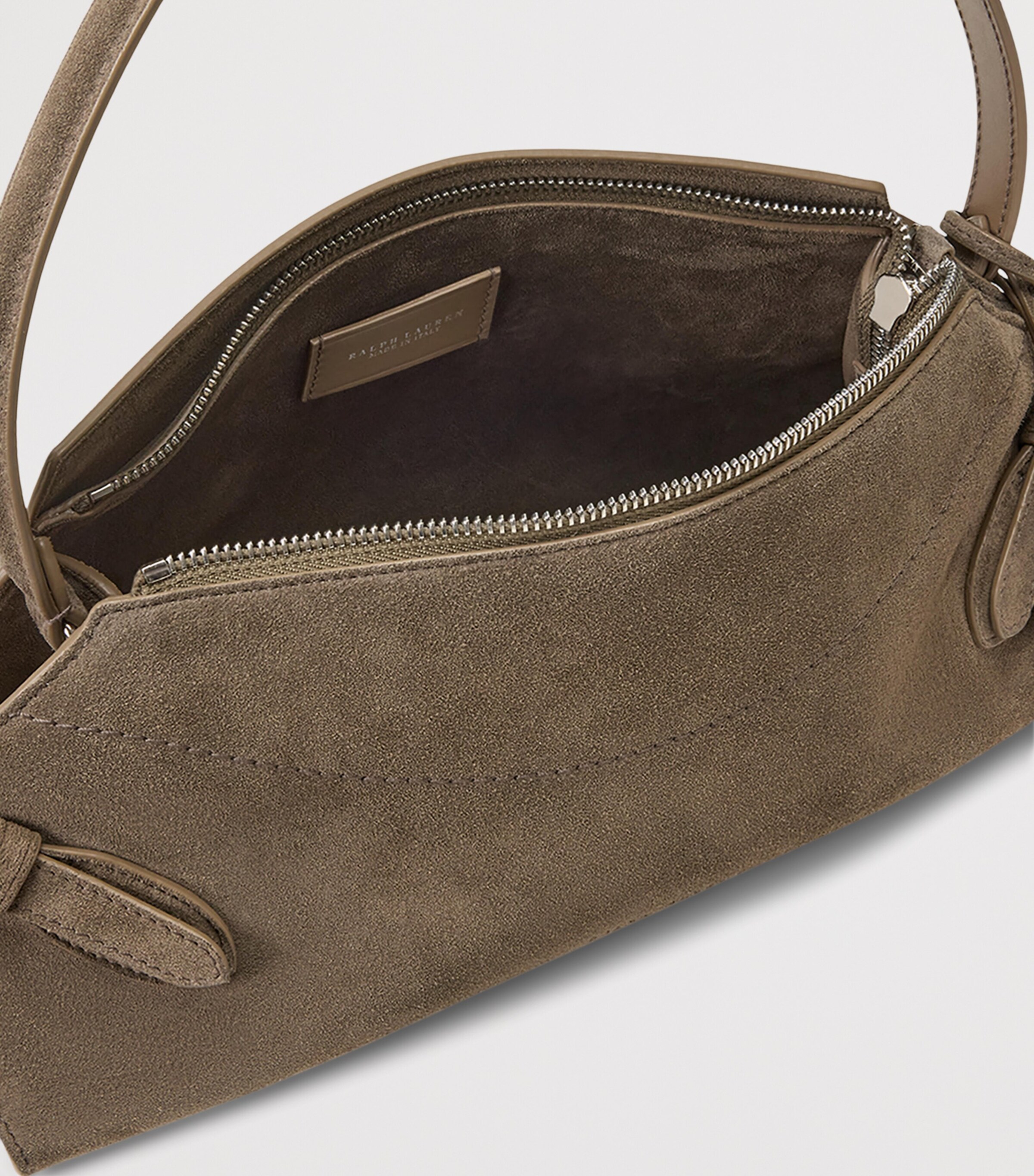 Ralph Lauren Collection Small Suede The Ralph Shoulder Bag Dark Taupe Image 3