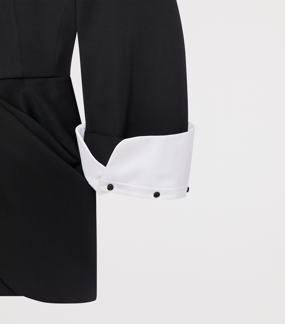 Givenchy Womens Wool Gathered Blazer Black Image 4