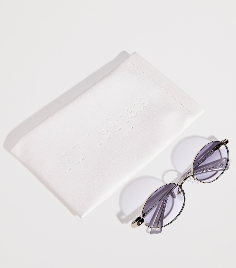 Le Specs Icicle Oval Sunglasses Sil Image 4