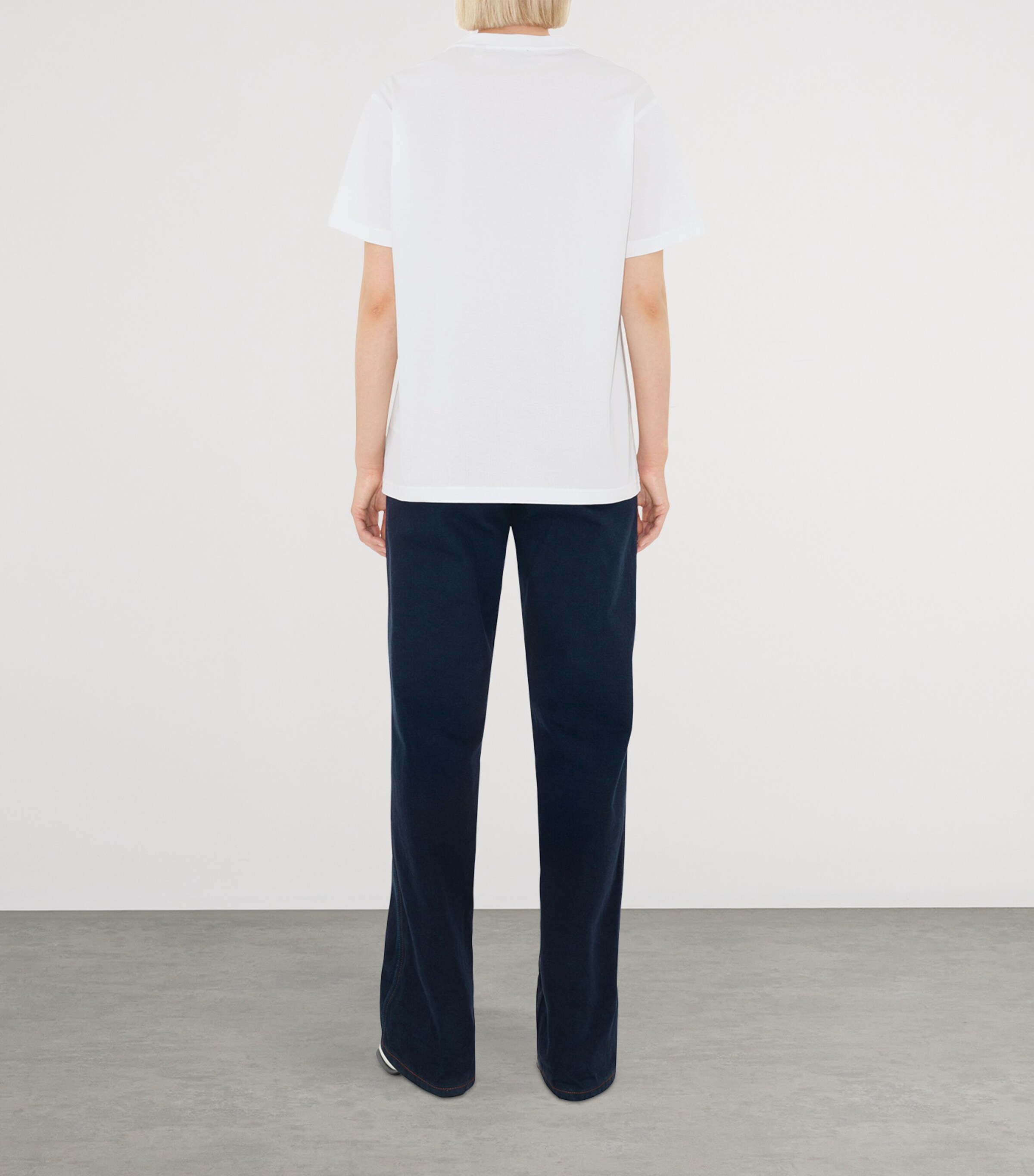 Cotton Check Pocket T-Shirt WHITE Image 4