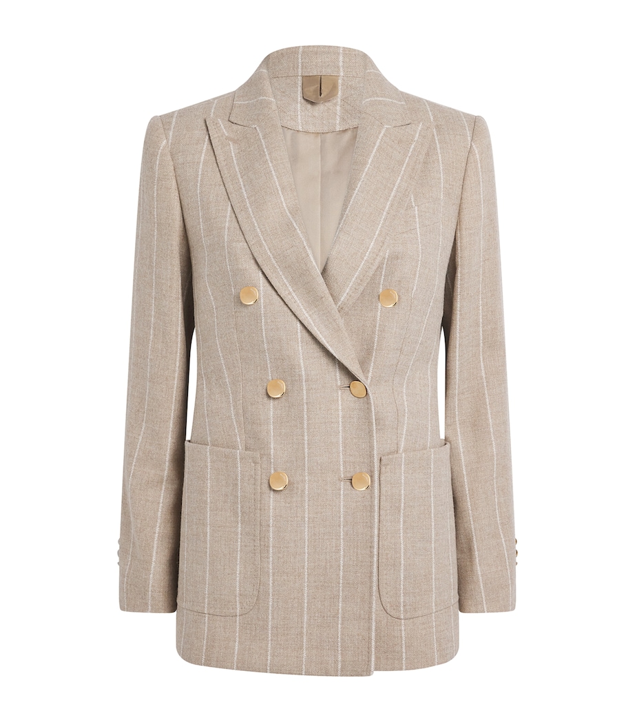 Wool-Blend Stripe Blazer BEIGE Image 1