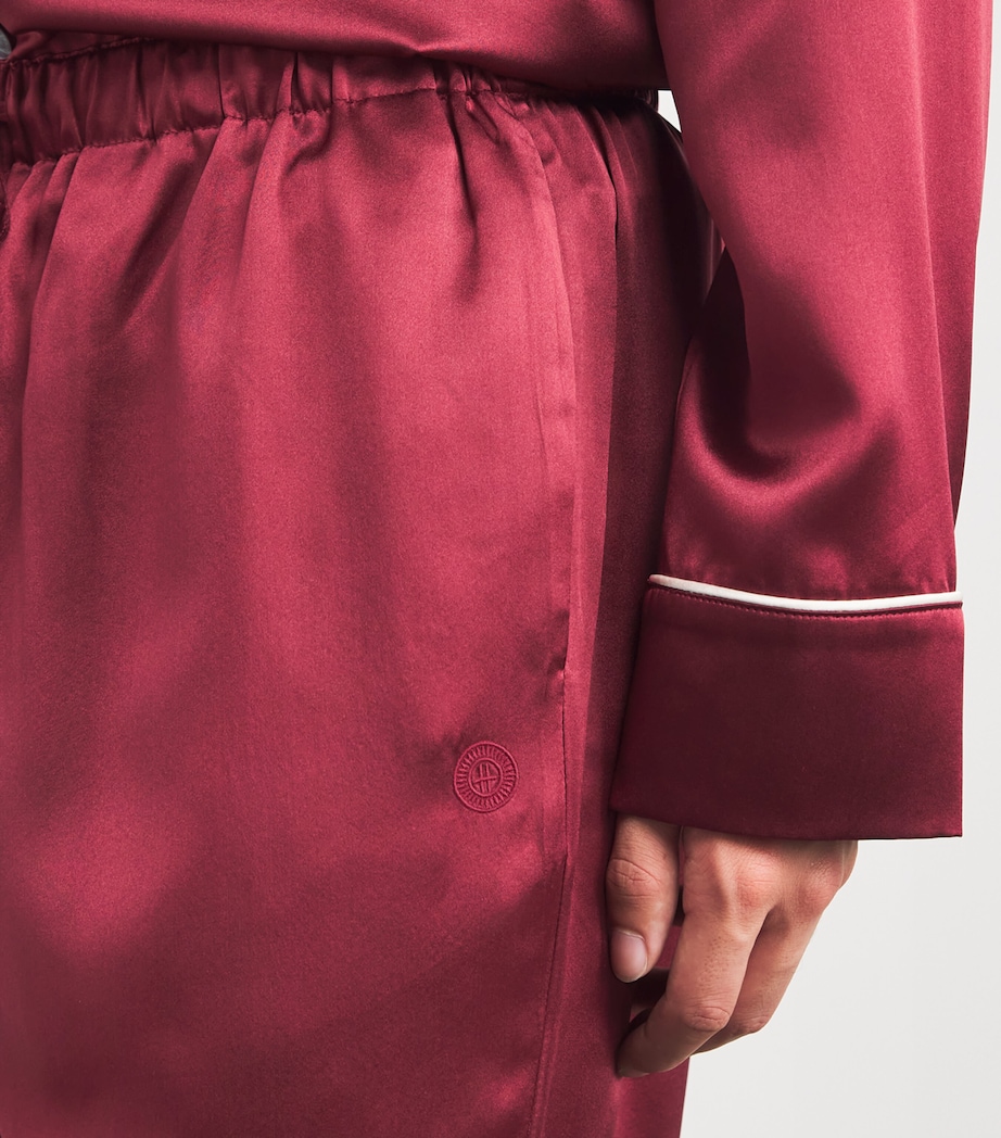 Silk Pyjama Set BURGUNDY Image 4