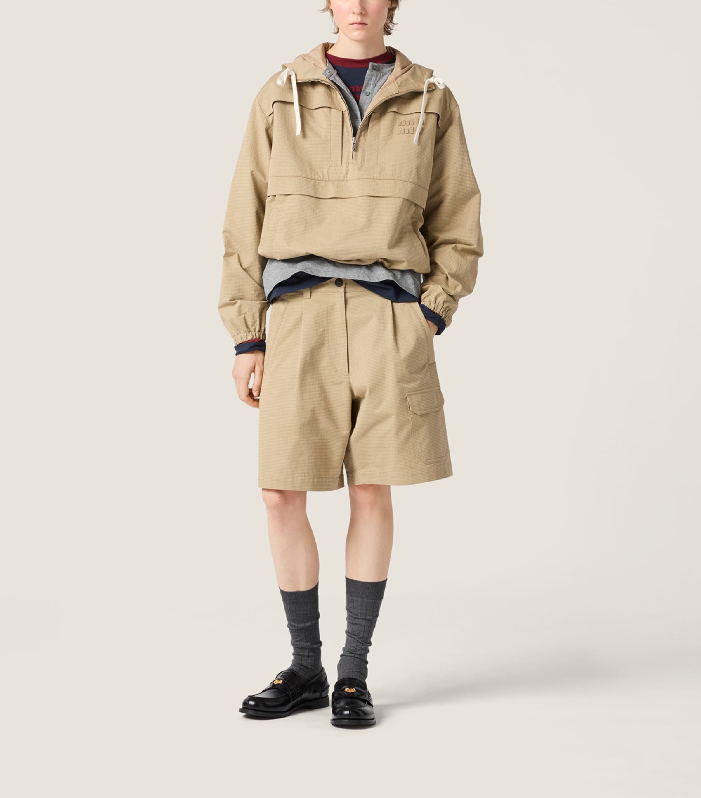 Miu Miu Womens Chino Bermuda Shorts Neutral Image 2