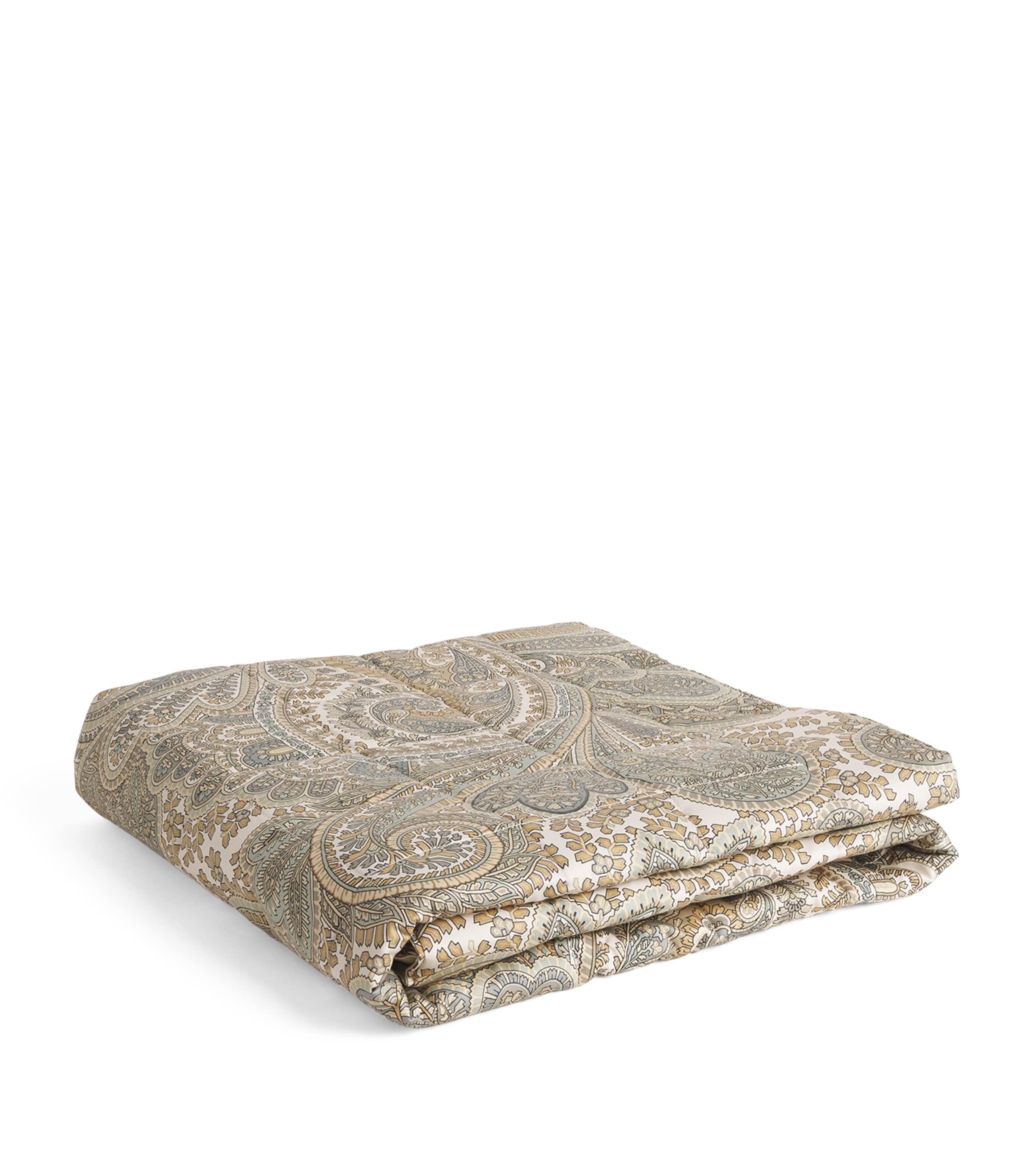 Etro Cotton Quilted Giano Throw In Gray