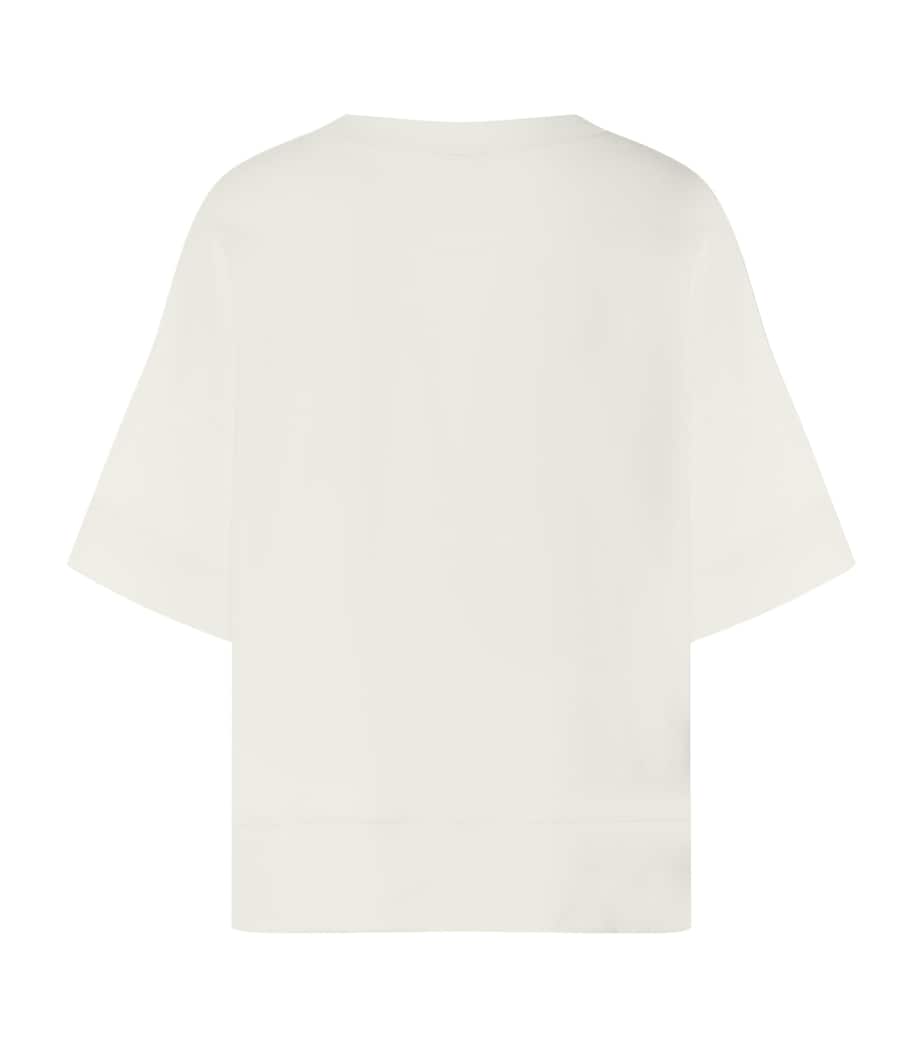 Hanro Womens Stretch-Cotton Natural Living Sweatshirt Misty White Image 5