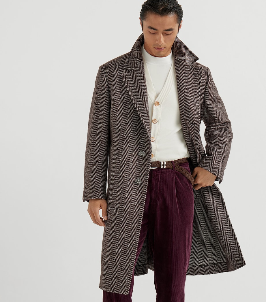 Cashmere-Silk Chevron Overcoat C110 Image 2