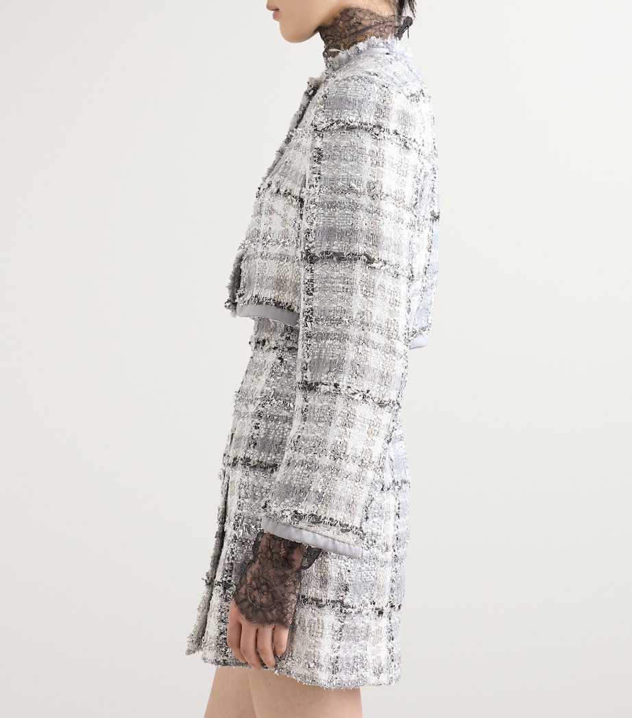 Tweed Cropped Raschel Jacket S8100-CHECK-TARTAN Image 4